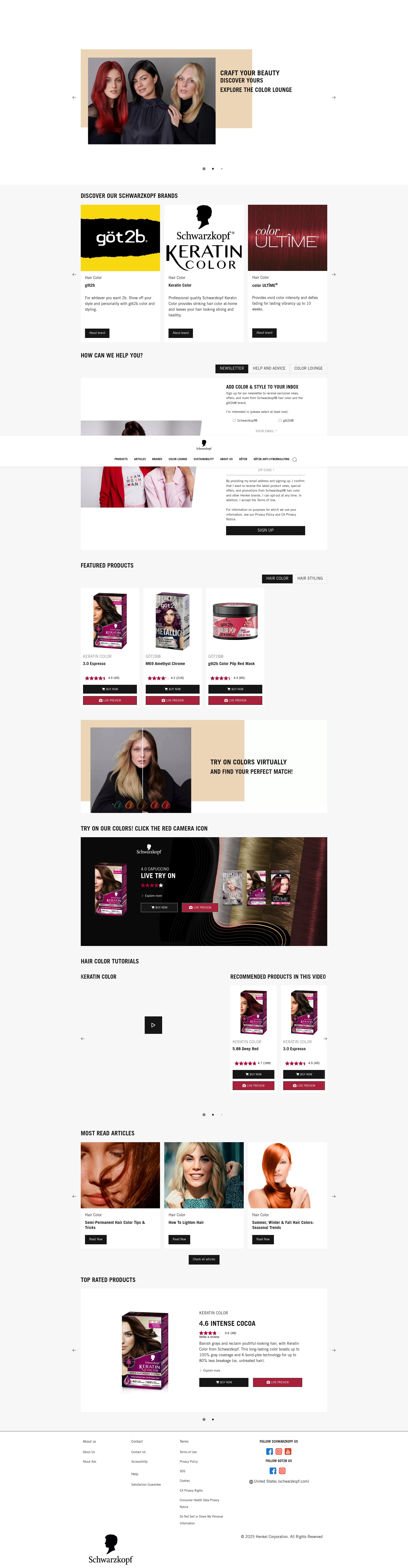Screenshot of schwarzkopf.com