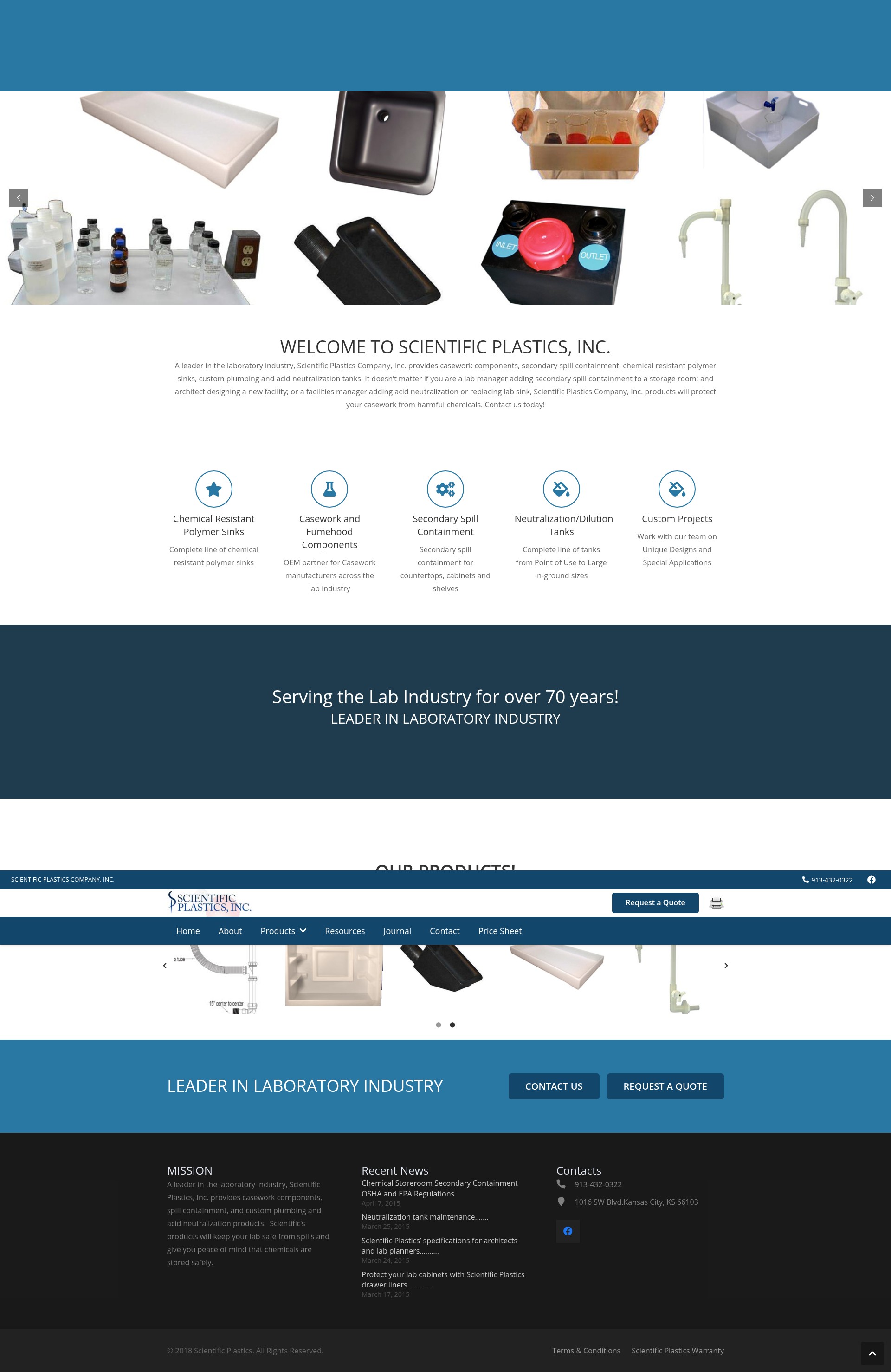 Screenshot of scientificplastics.com