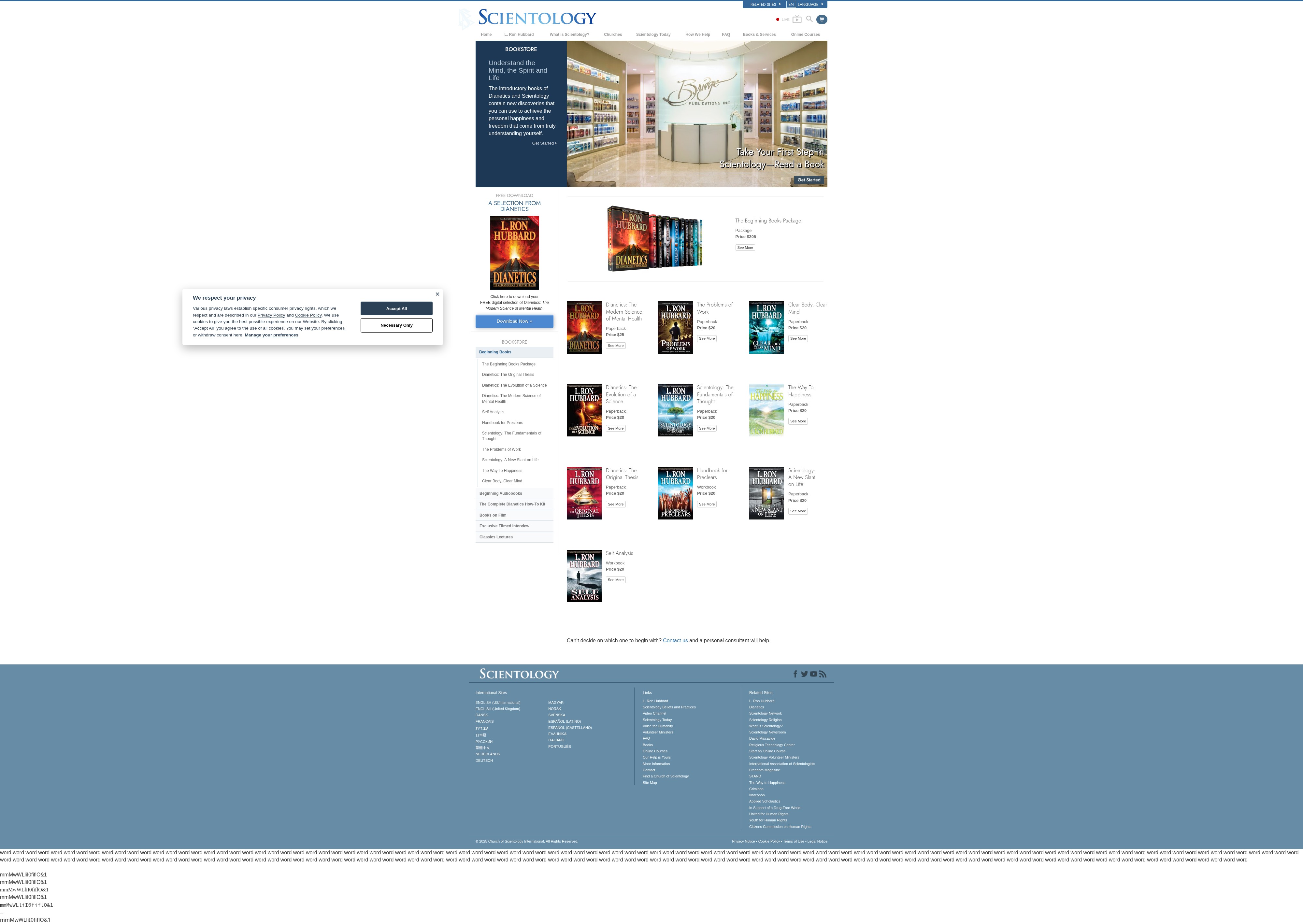 Screenshot of scientology.org
