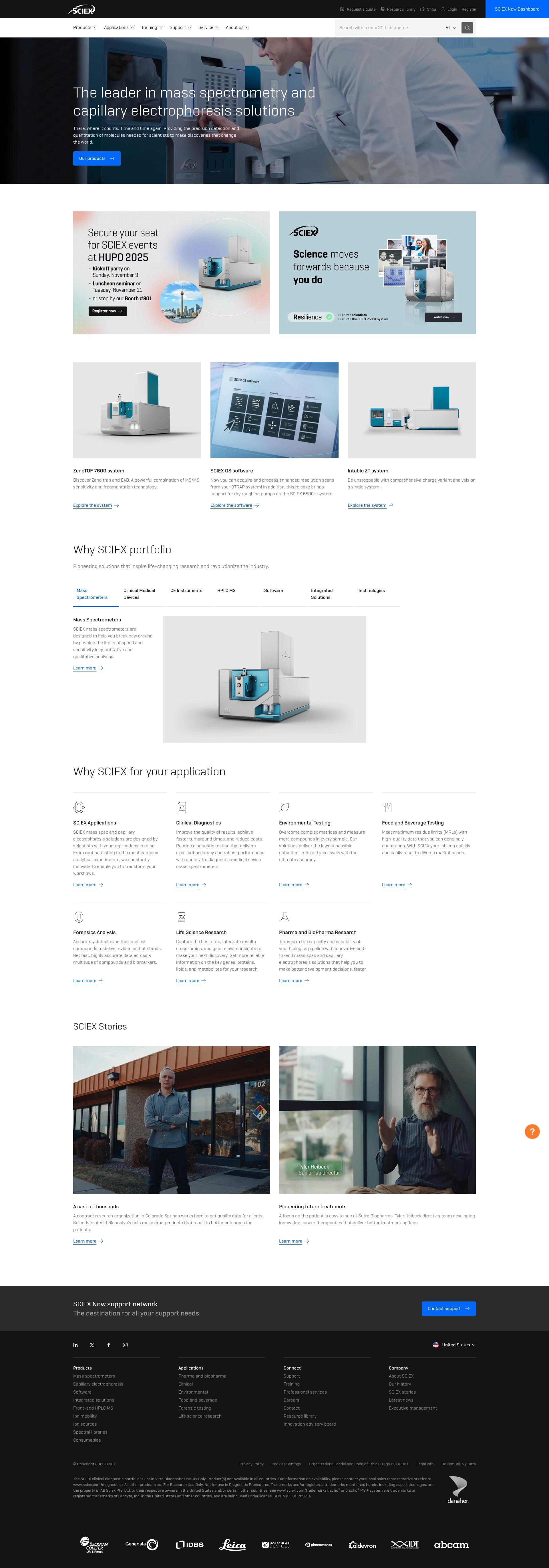 Screenshot of sciex.com