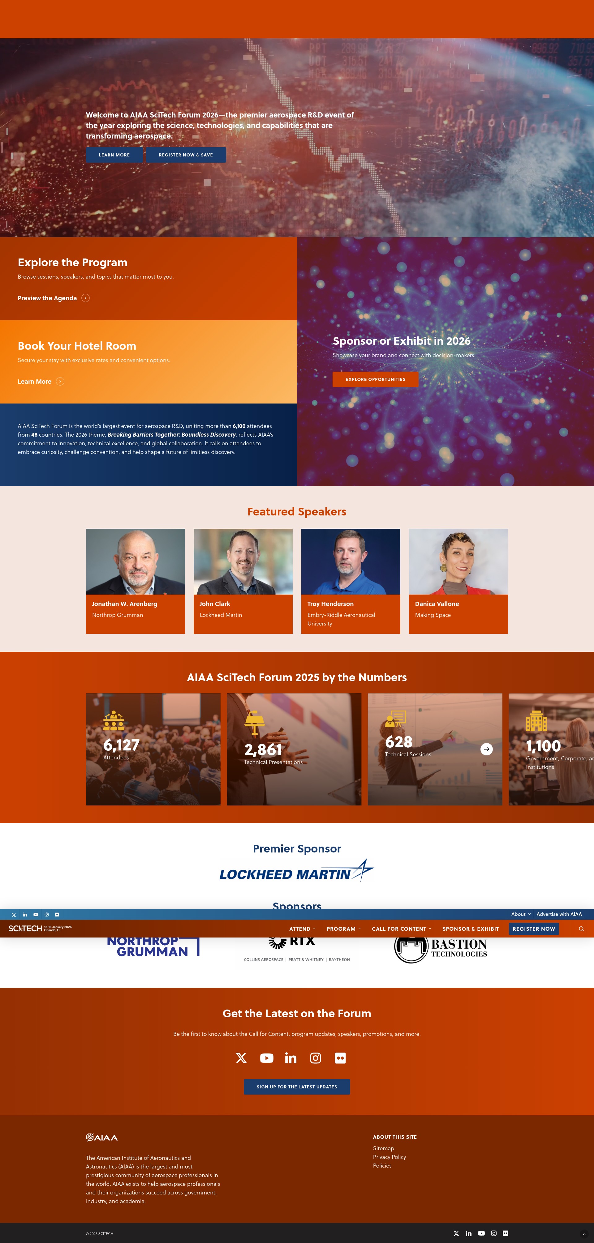 Screenshot of scitech.aiaa.org