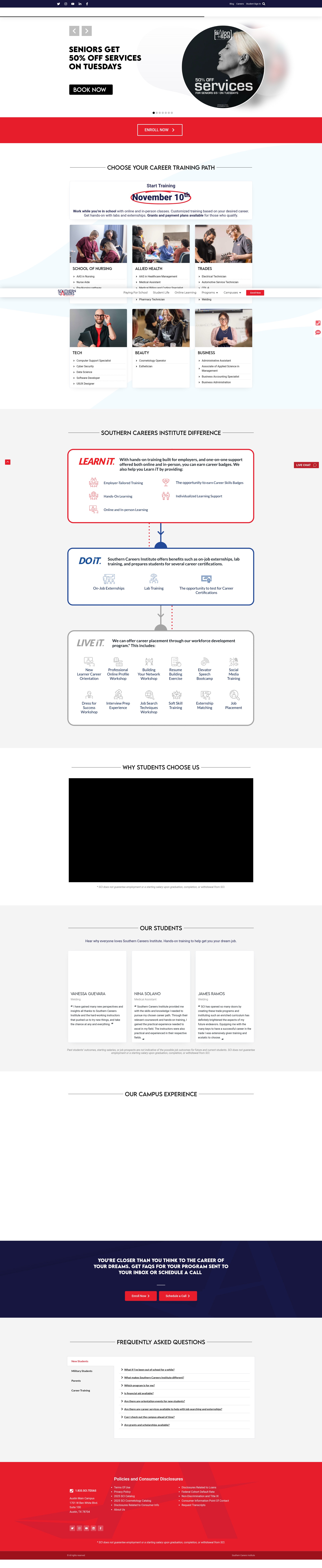 Screenshot of scitexas.edu