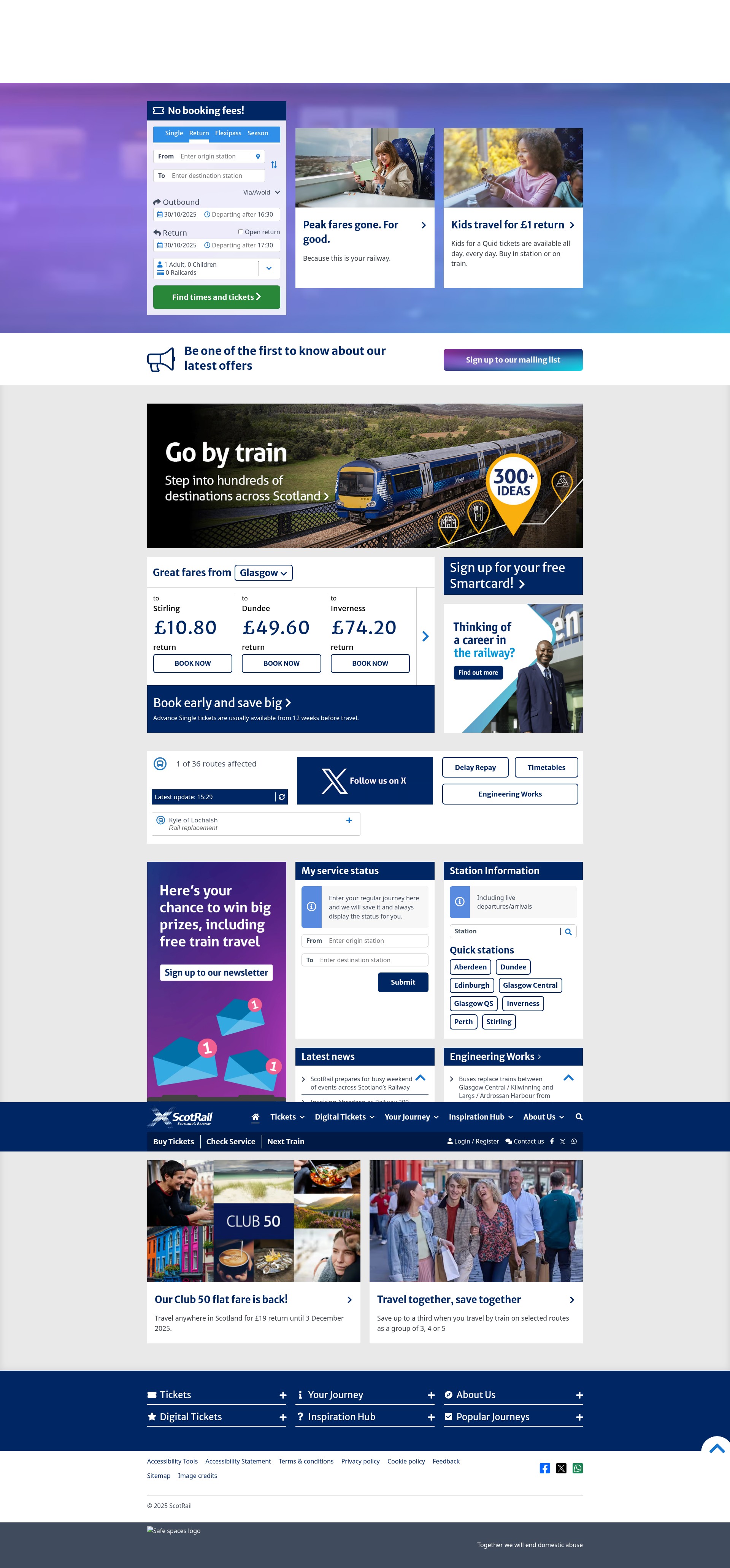 Screenshot of scotrail.co.uk