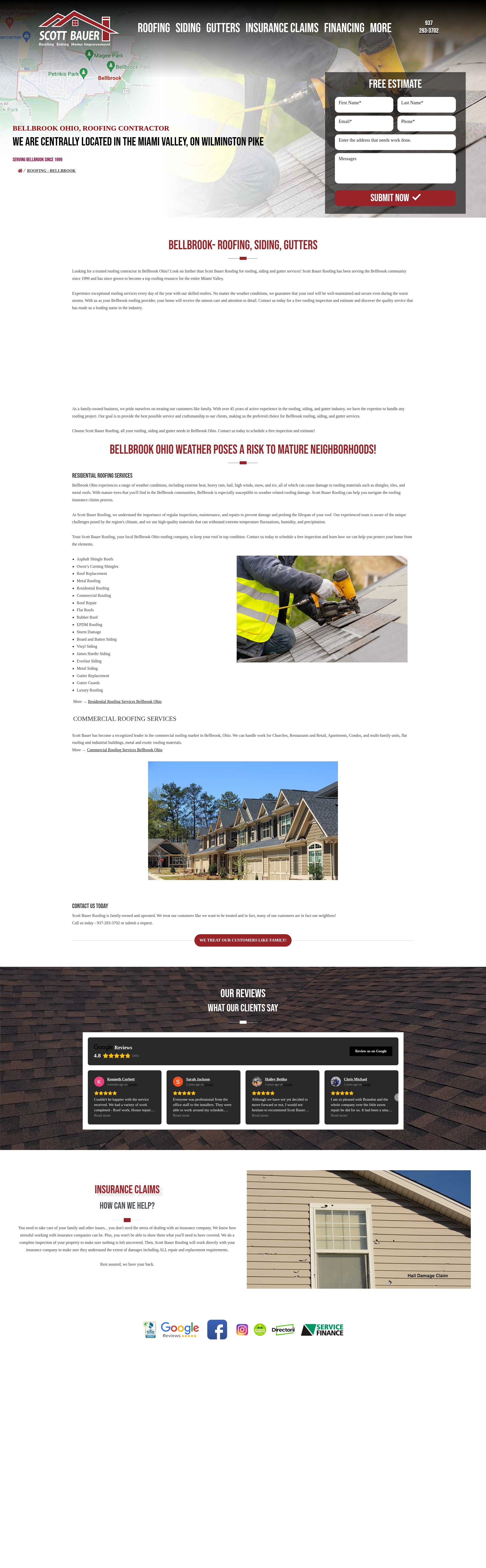 Screenshot of scottbauerroofing.com