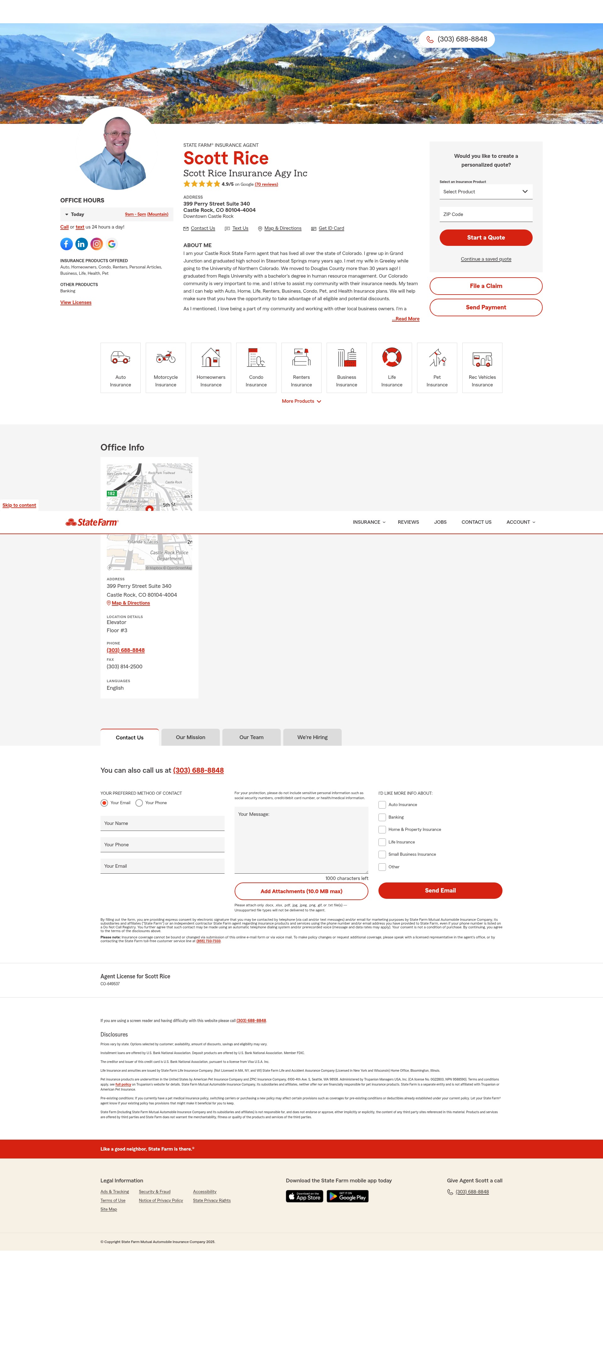 Screenshot of scottriceinsurance.com