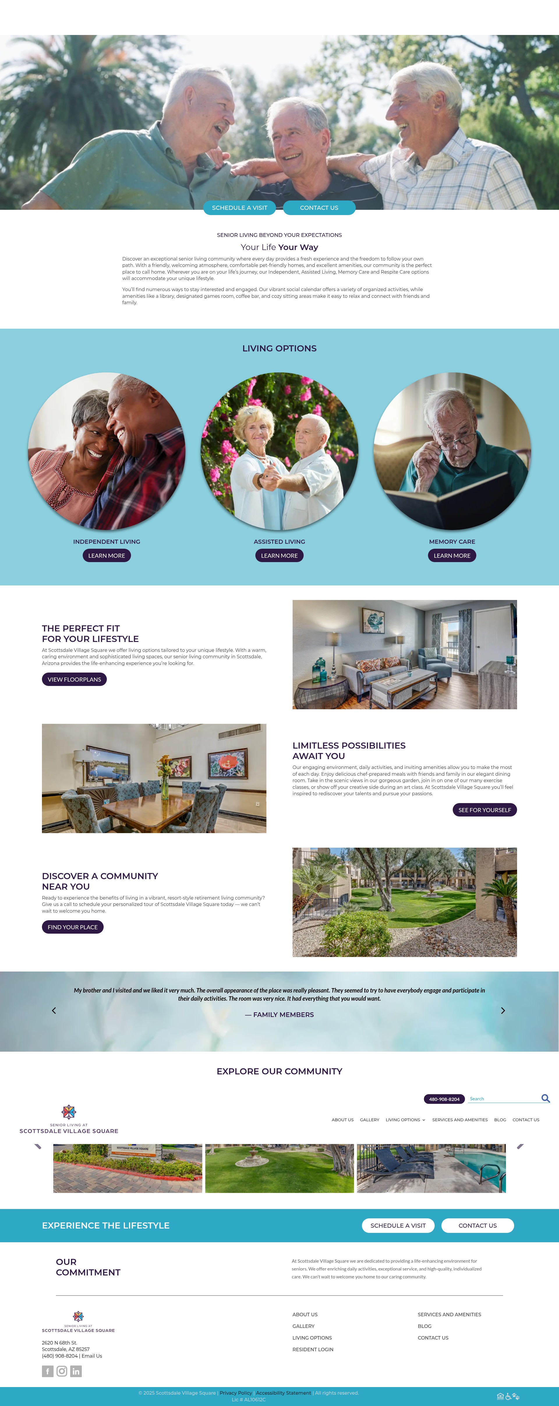 Screenshot of scottsdaleseniorliving.com