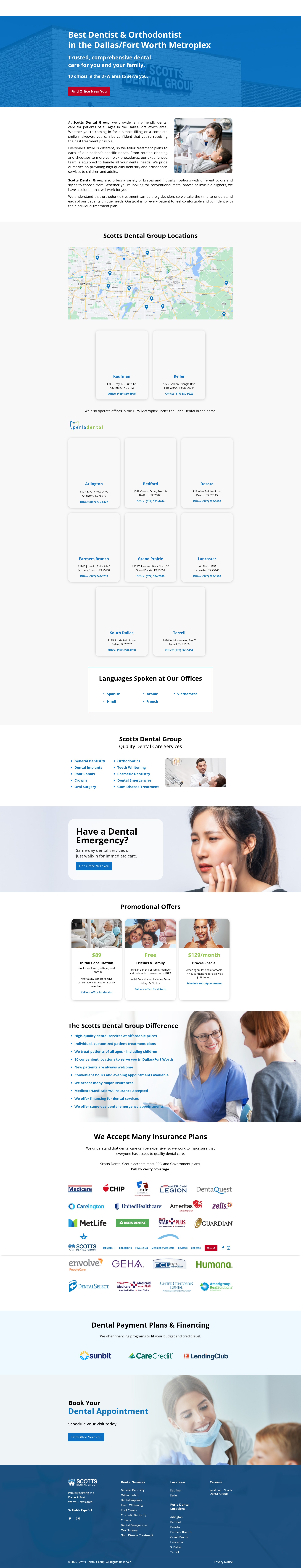 Screenshot of scottsdentalgroup.com