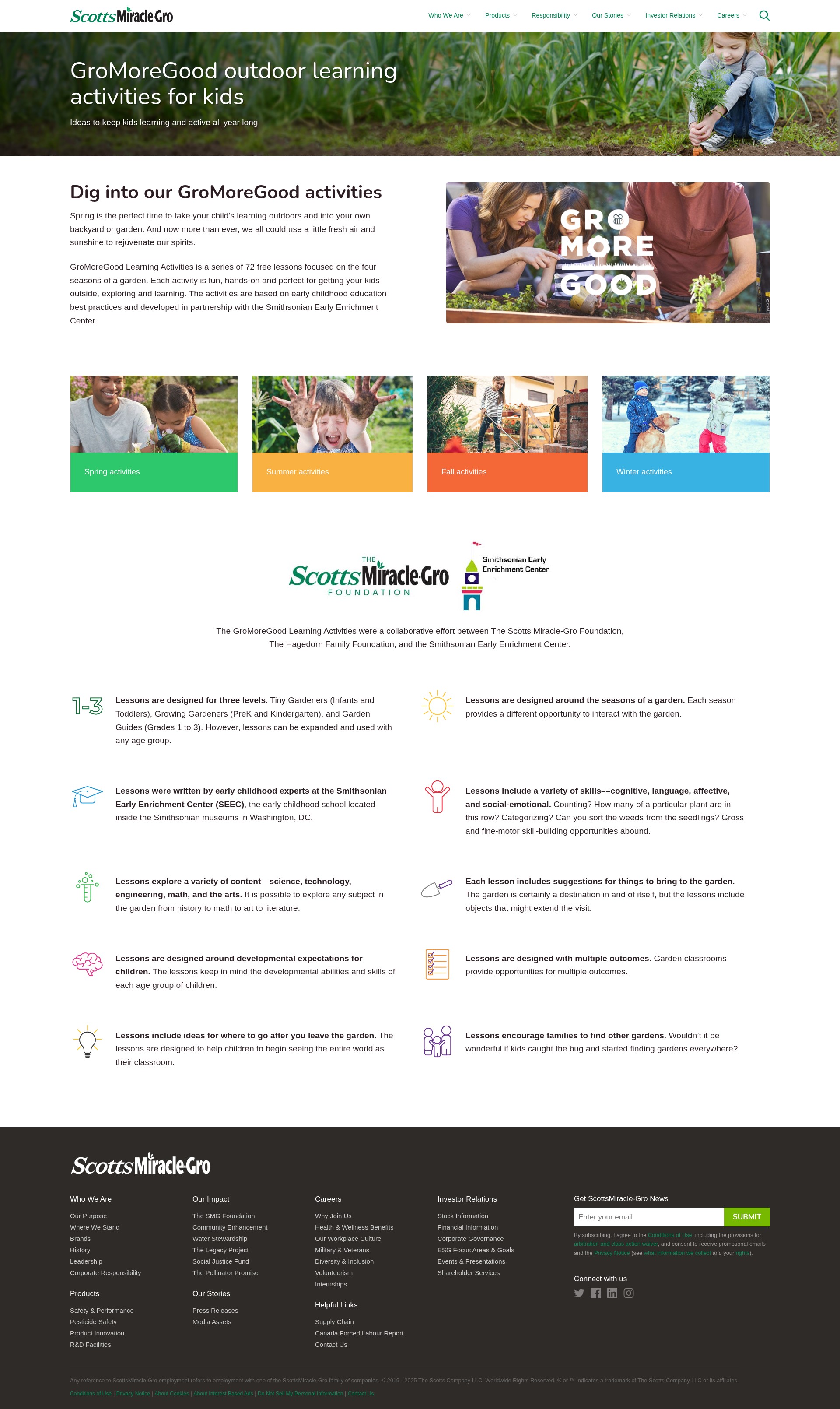 Screenshot of scottsmiraclegro.com