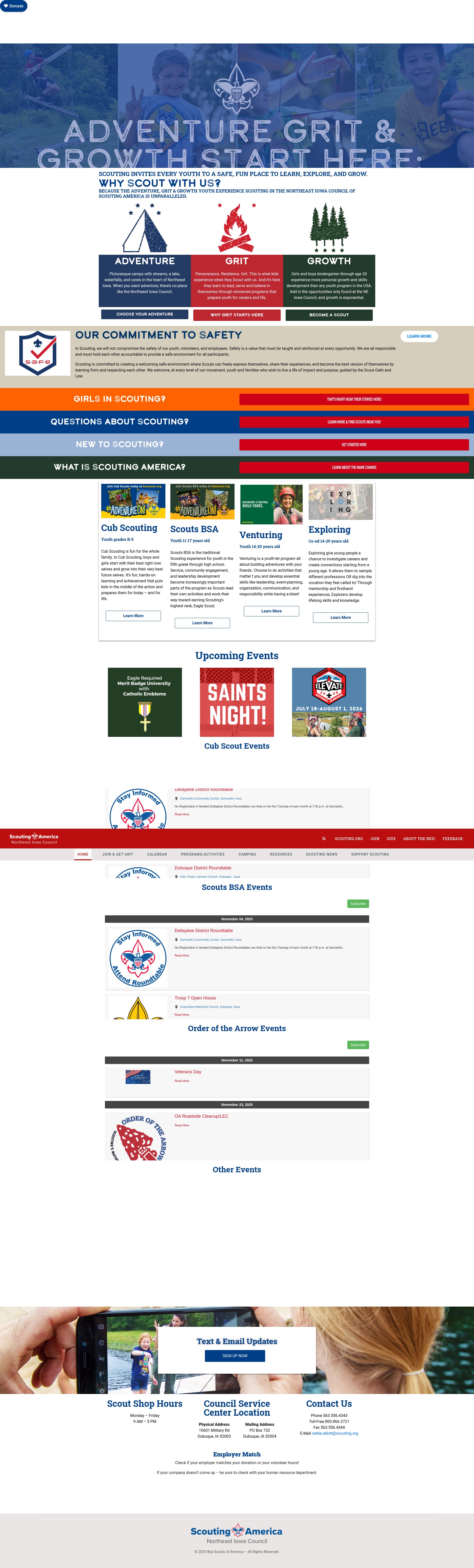 Screenshot of scoutsiowa.org