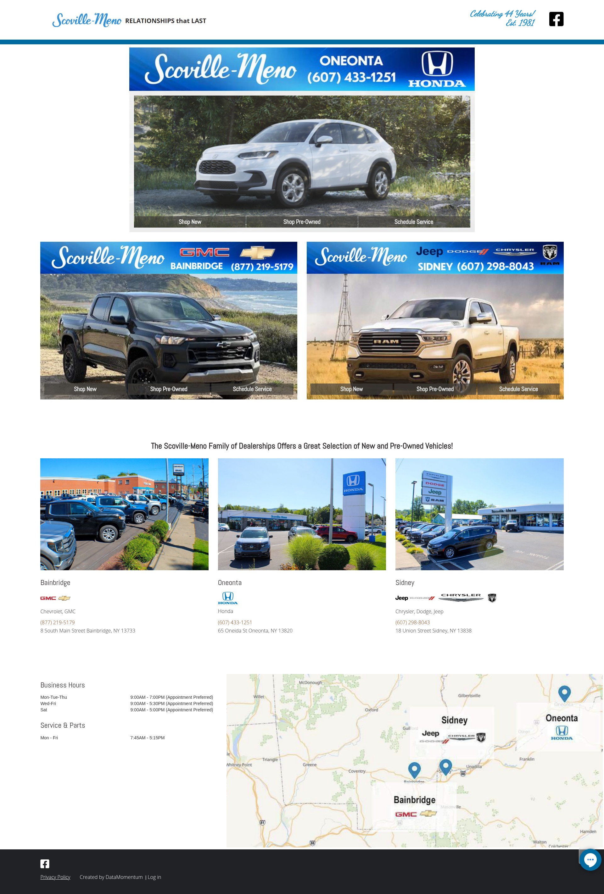 Screenshot of scovillemenohonda.com