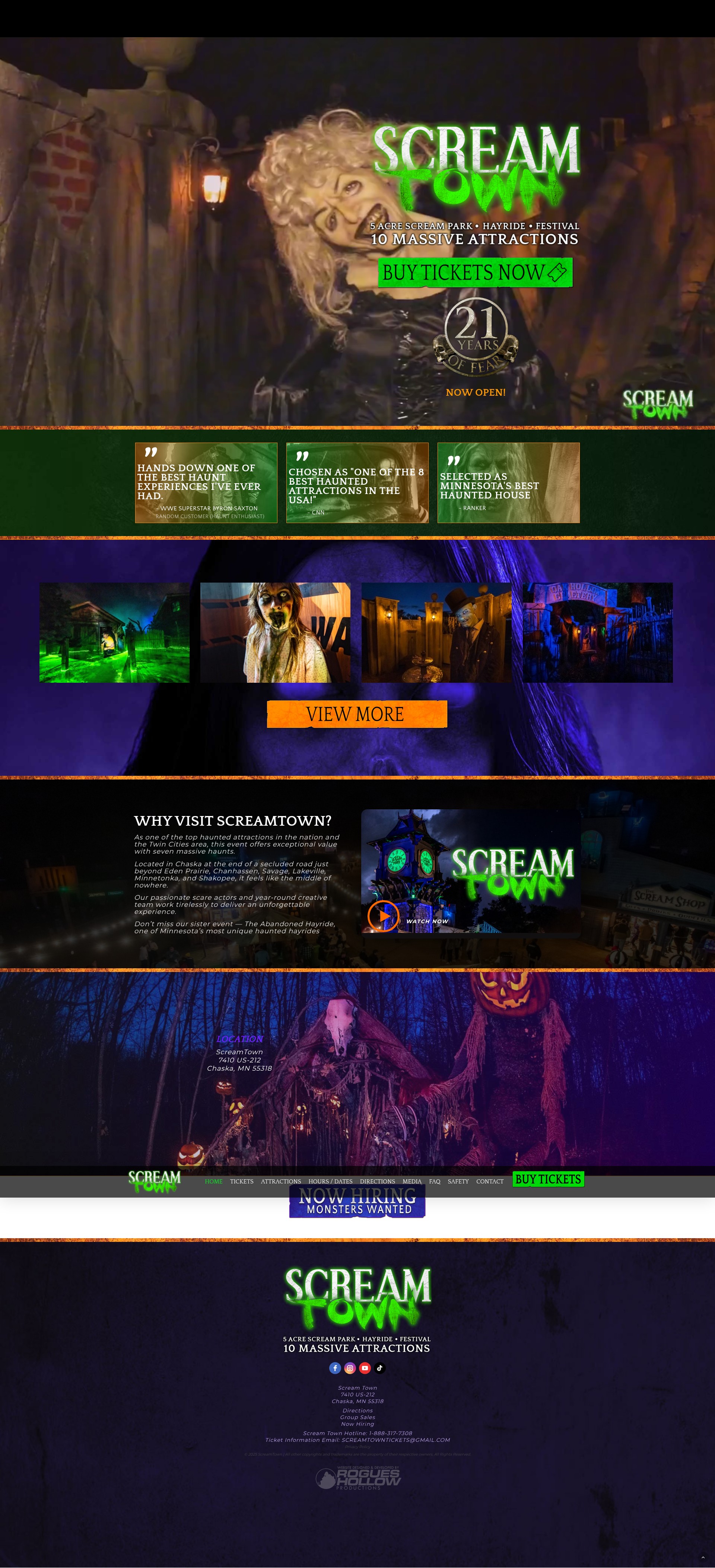 Screenshot of screamtown.com