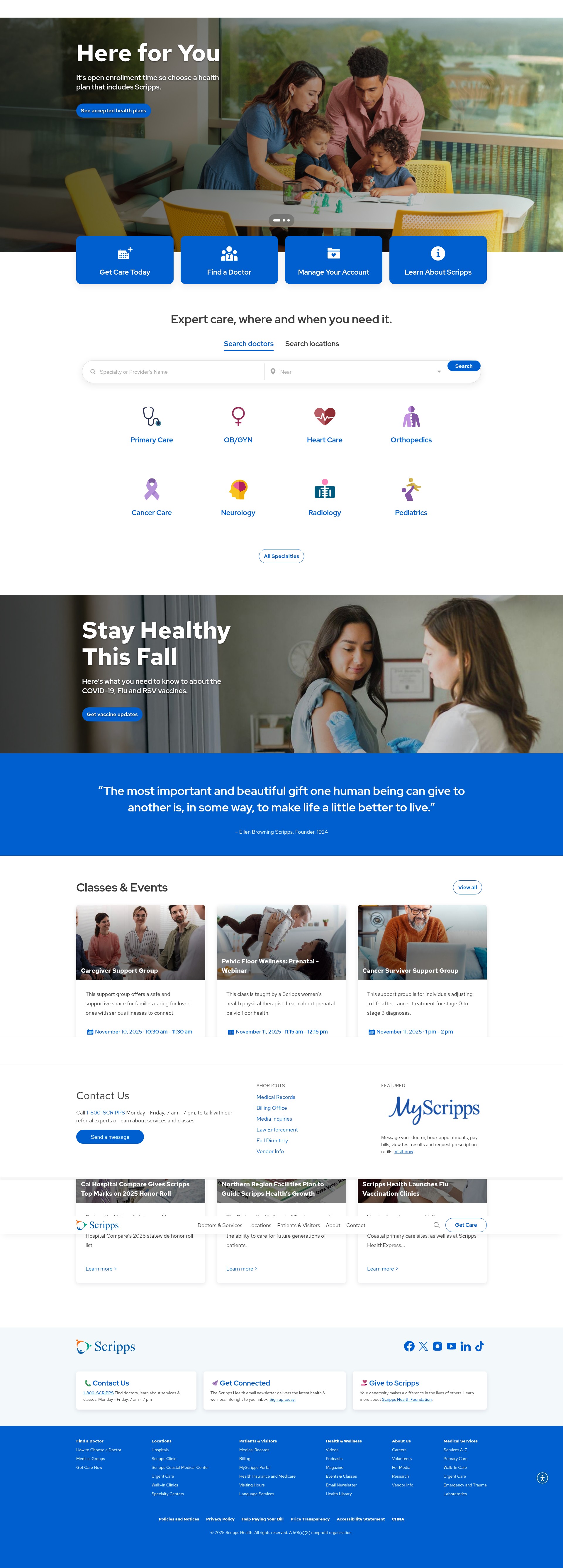 Screenshot of scripps.org