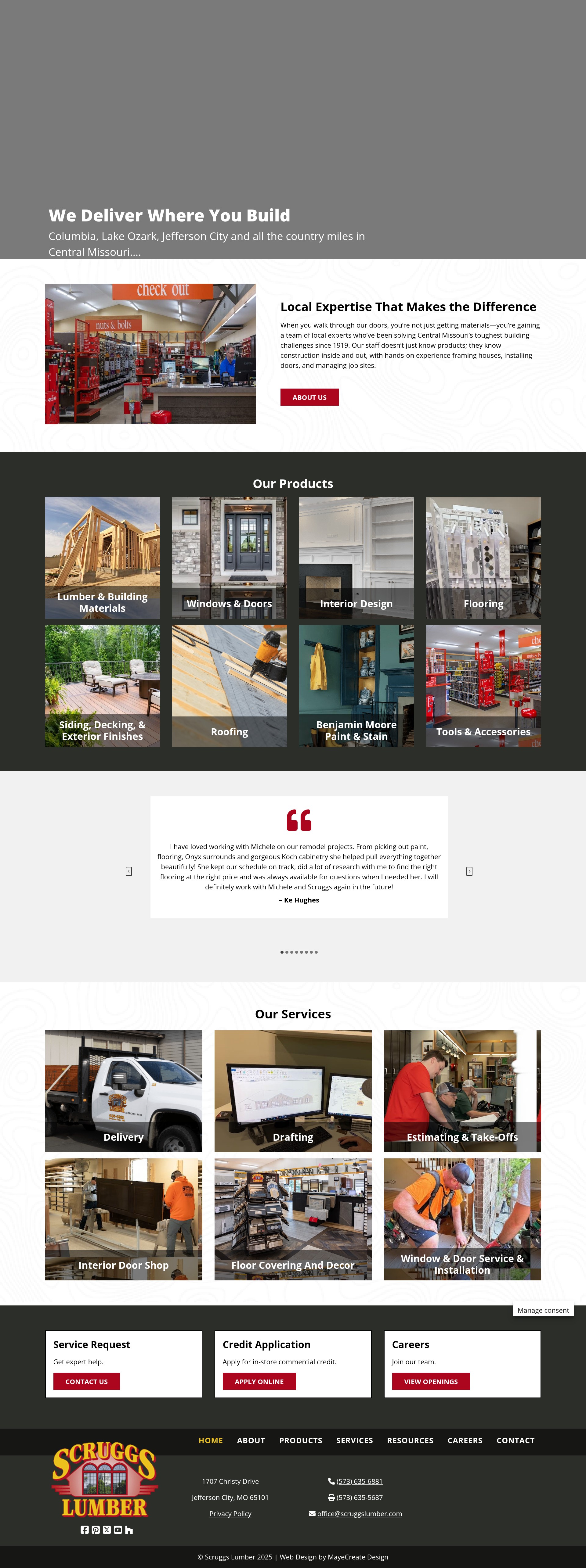 Screenshot of scruggslumber.com