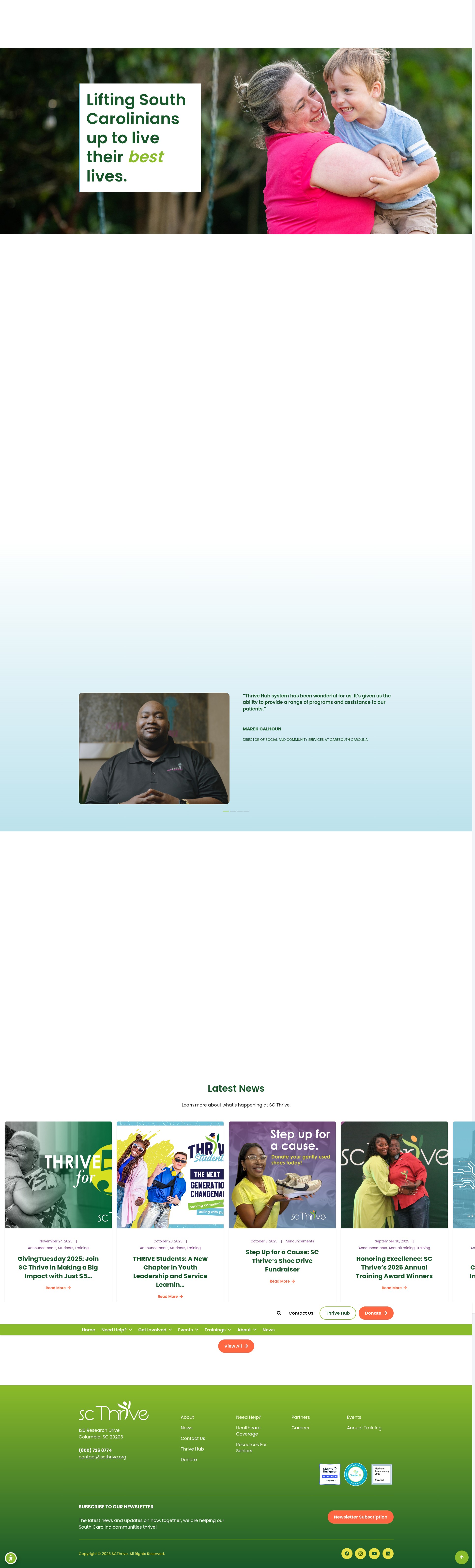 Screenshot of scthrive.org