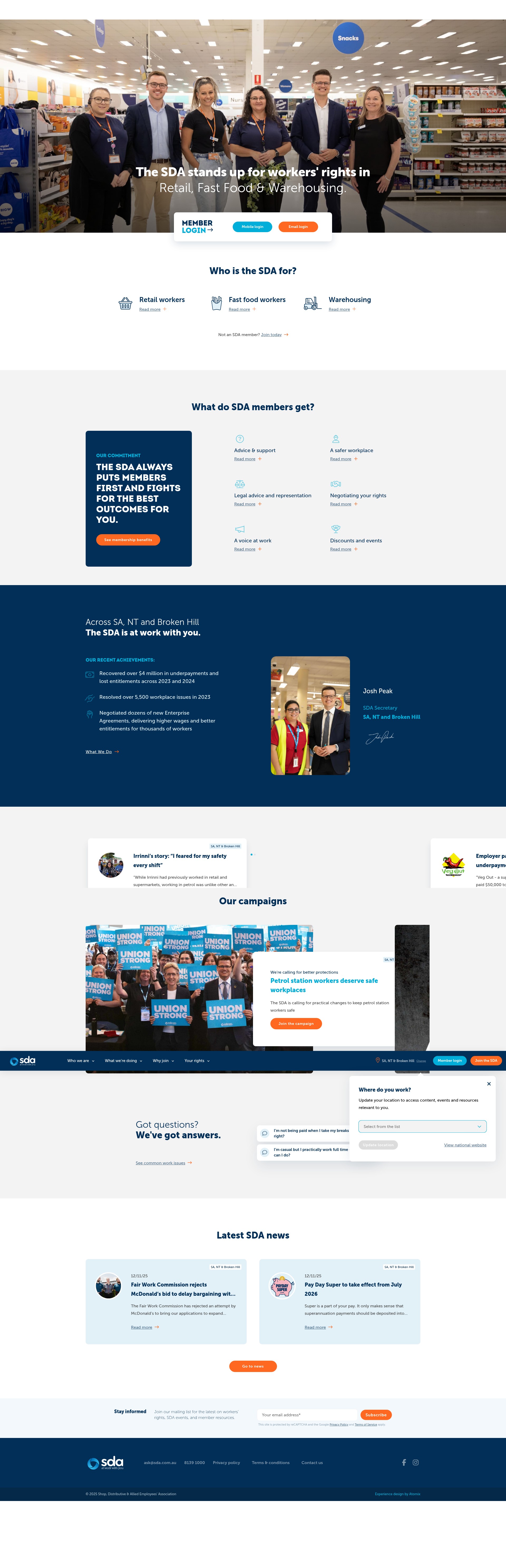 Screenshot of sda.com.au