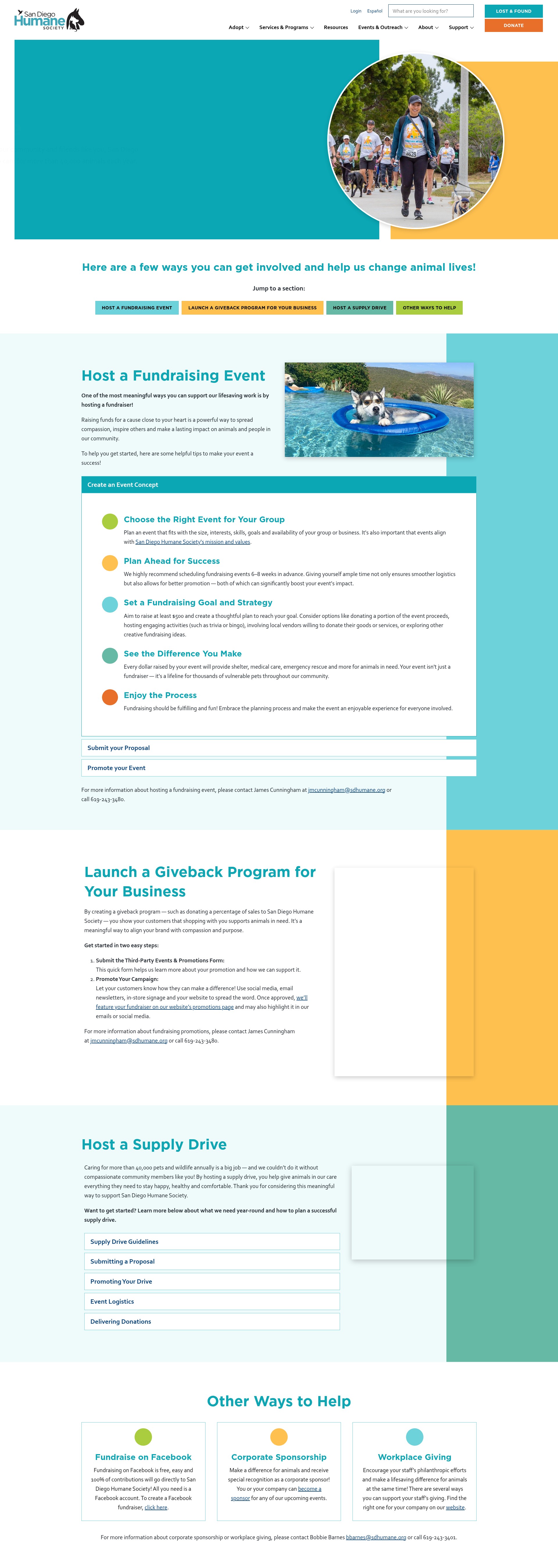 Screenshot of sdhumane.org