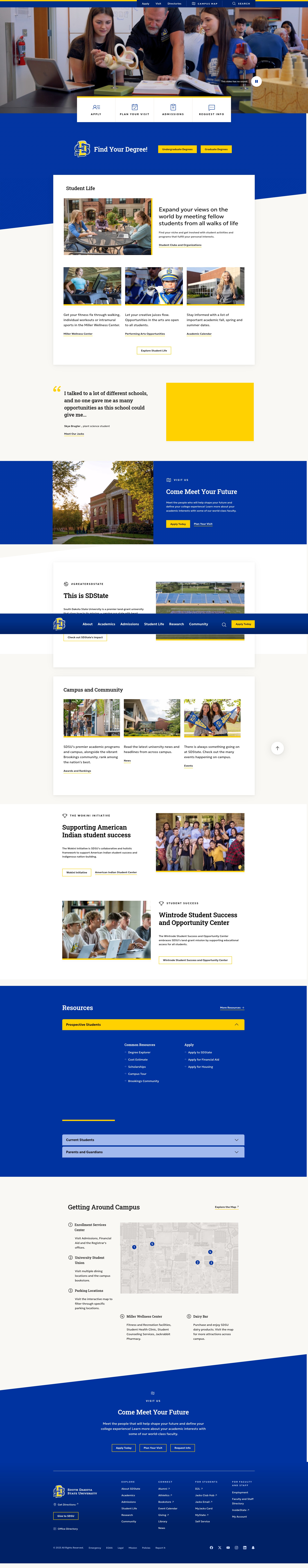Screenshot of sdstate.edu