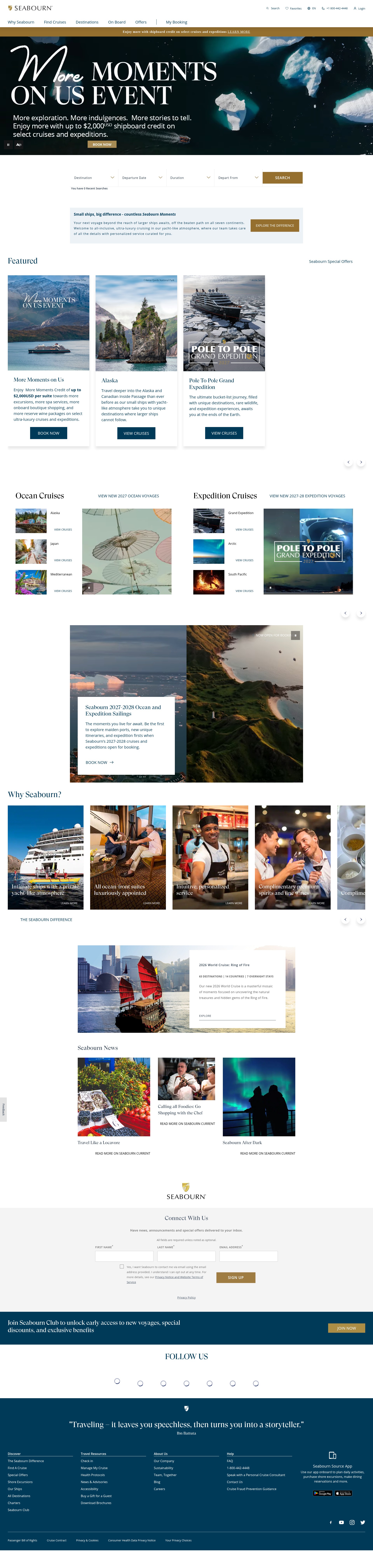 Screenshot of seabourn.com