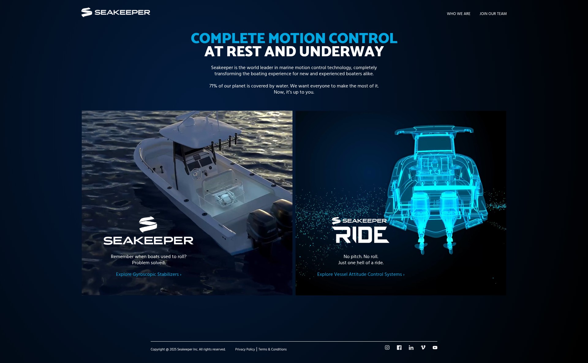 Screenshot of seakeeper.com
