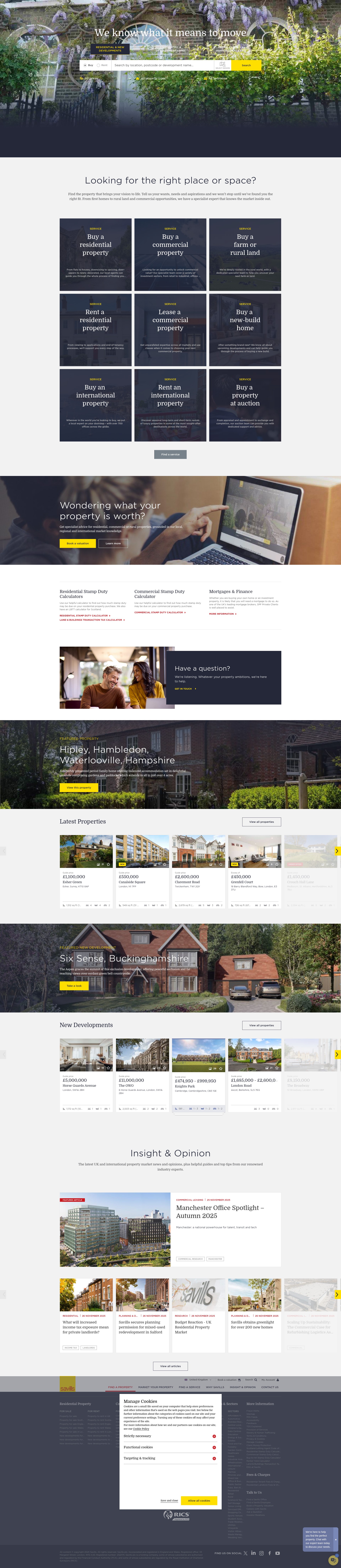 Screenshot of search.savills.com