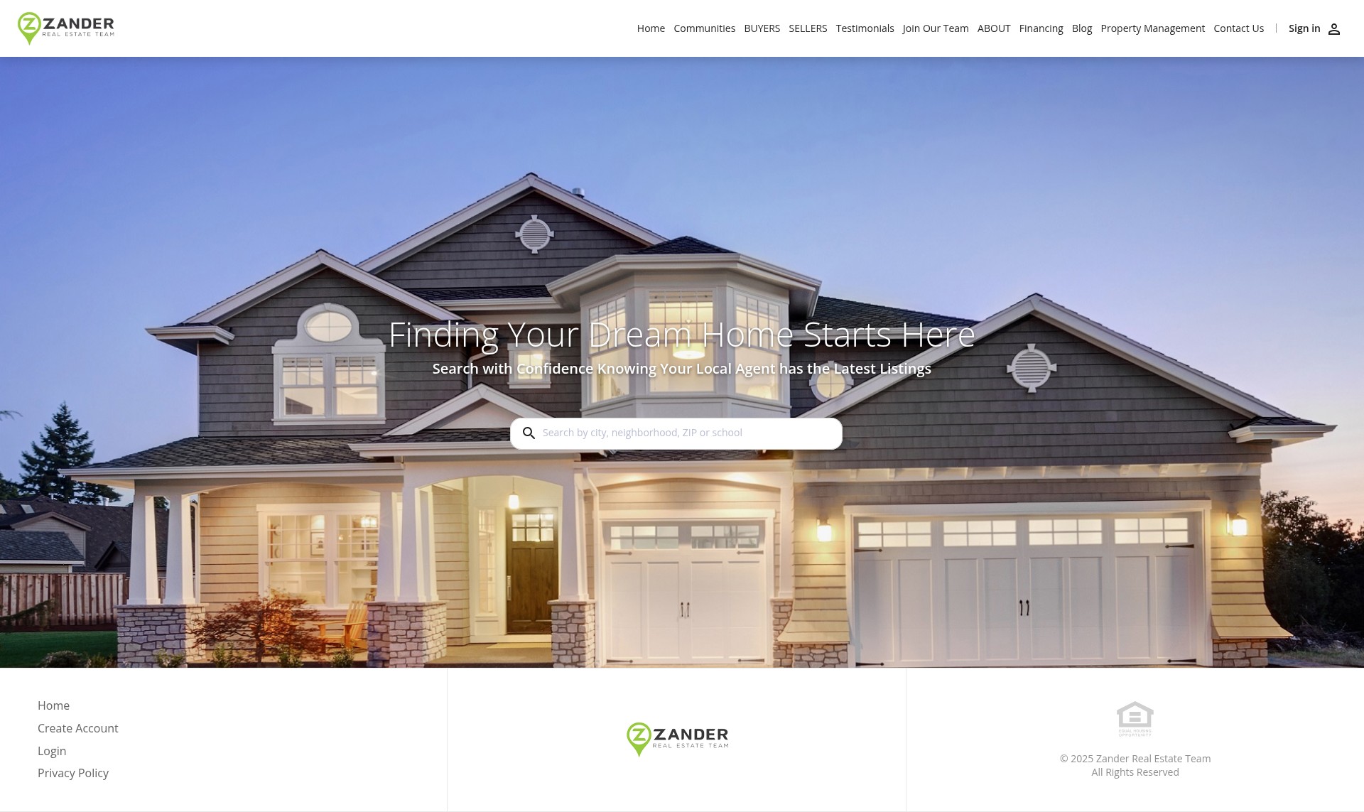 Screenshot of search.zanderteam.com