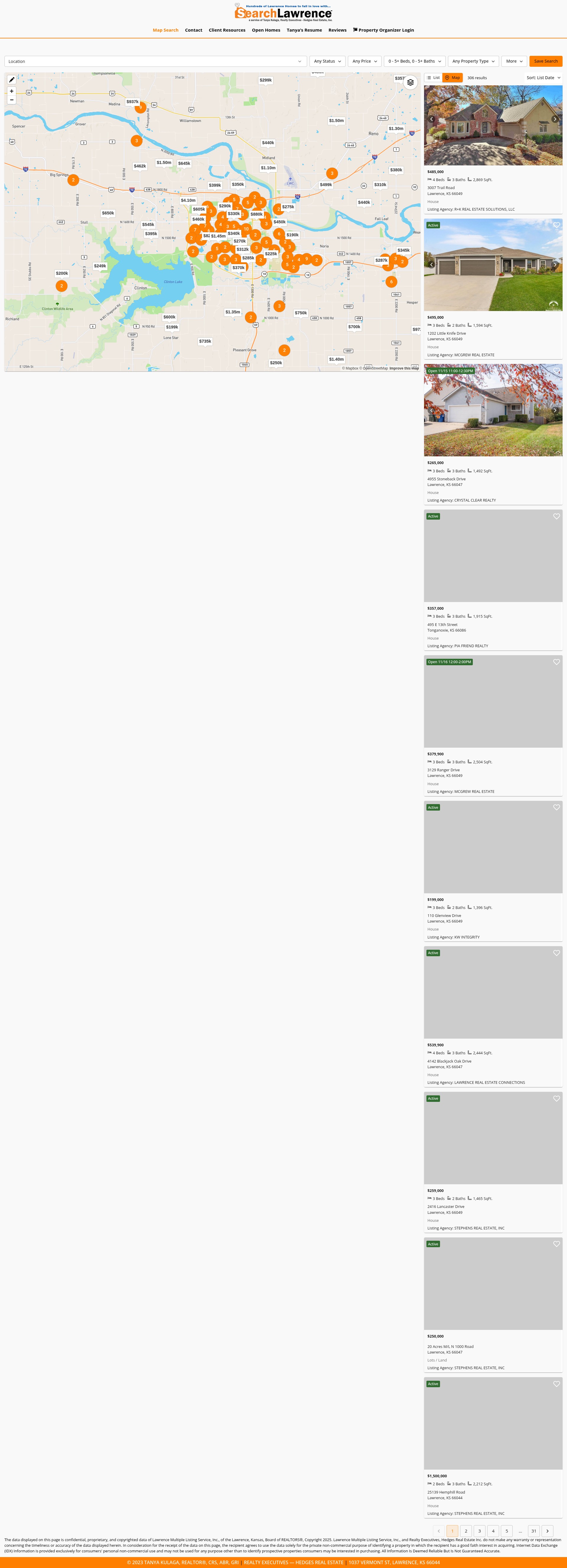 Screenshot of searchlawrence.com