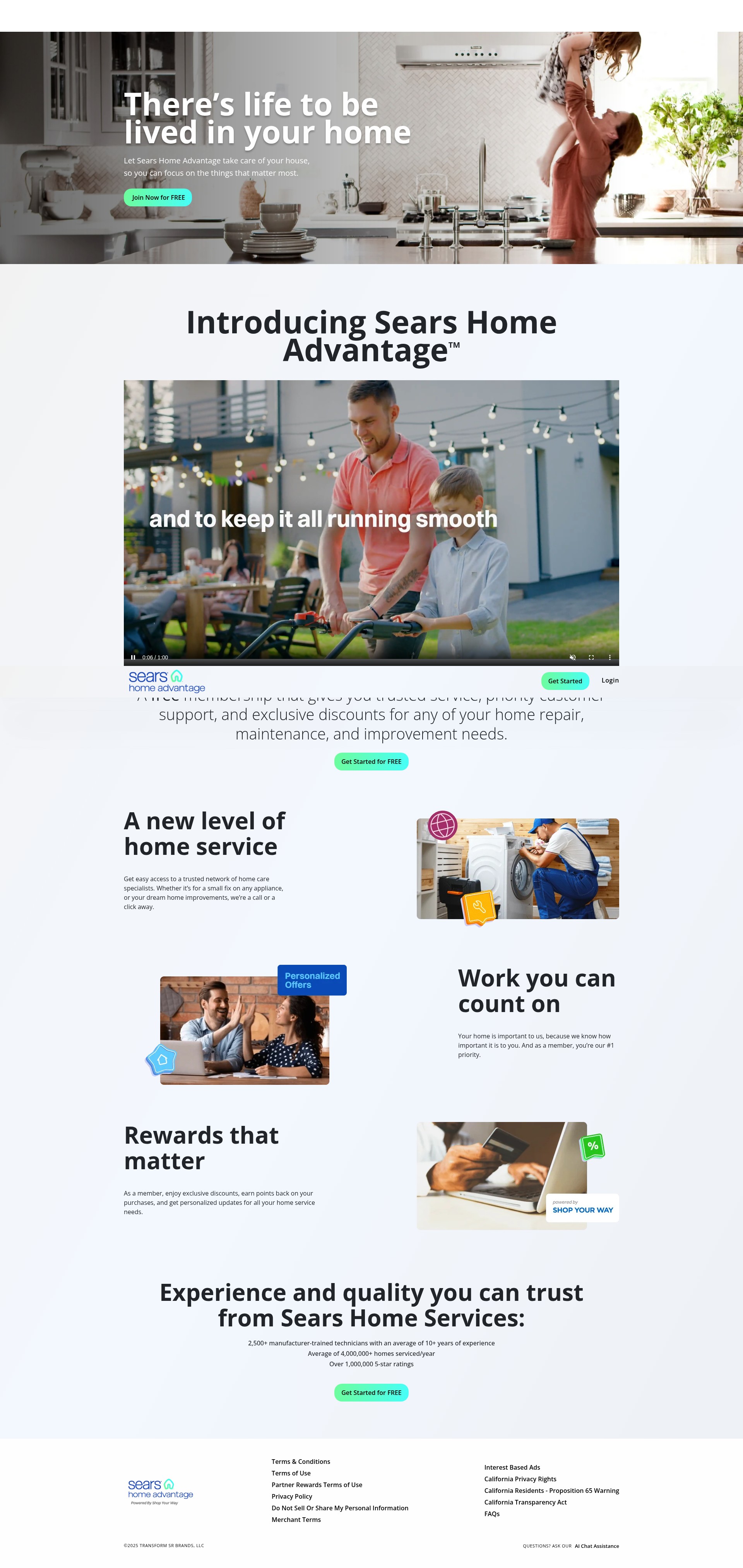 Screenshot of searshomeadvantage.shopyourway.com