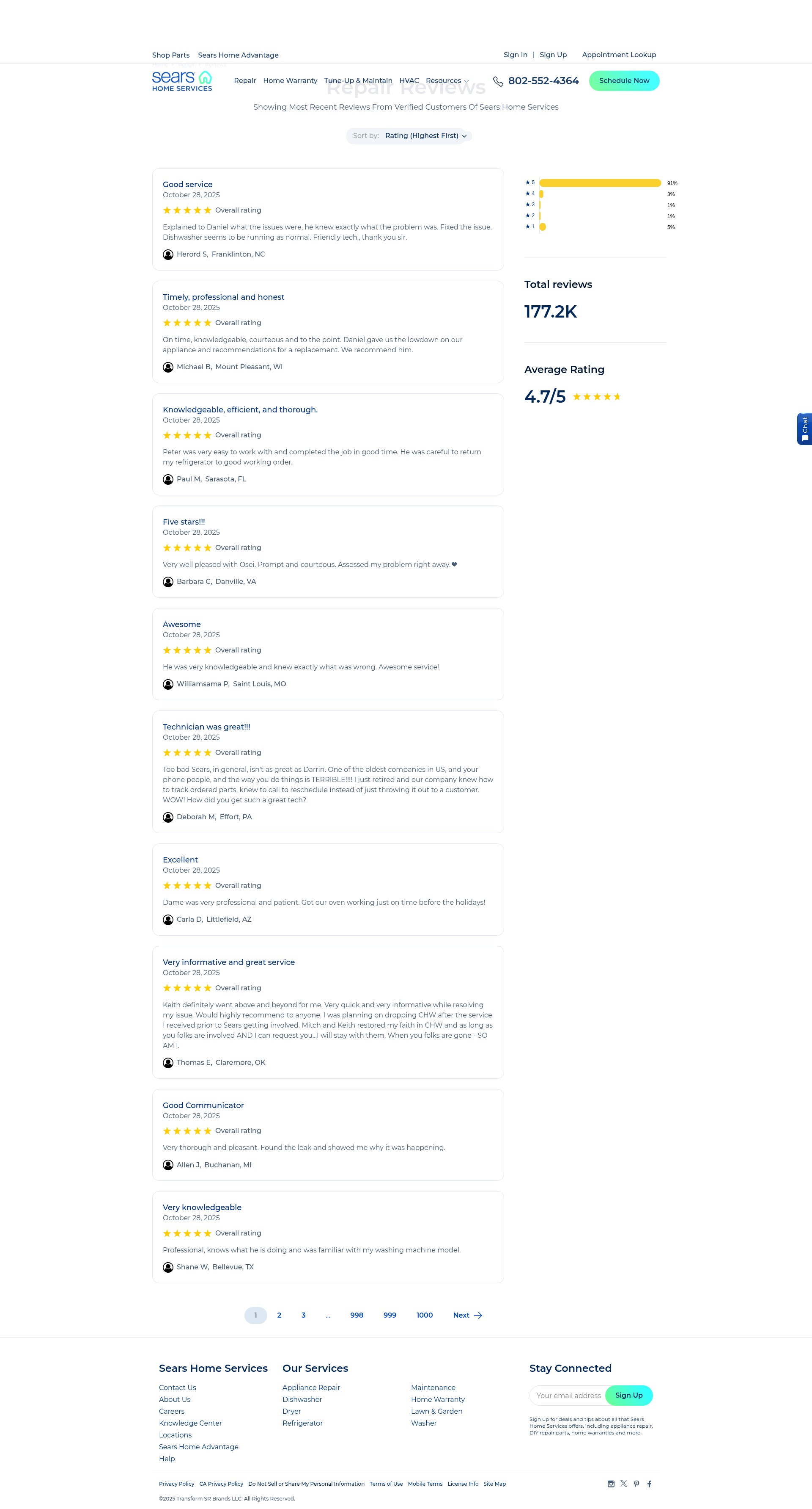Screenshot of searshomeservices.com