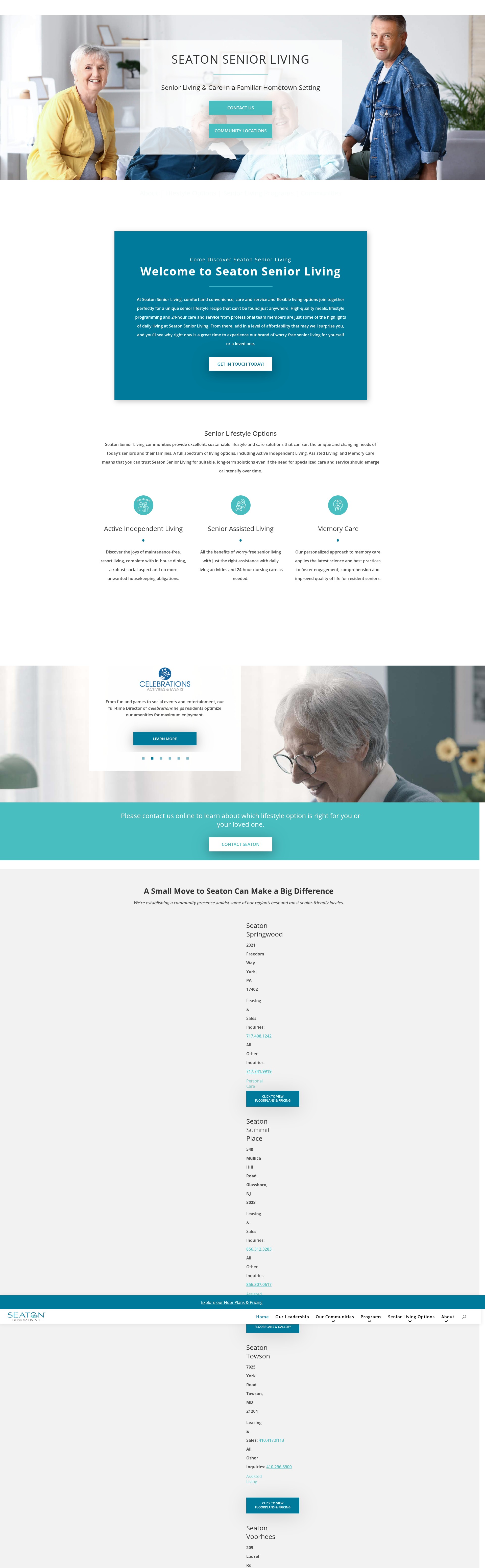 Screenshot of seatonseniorliving.com
