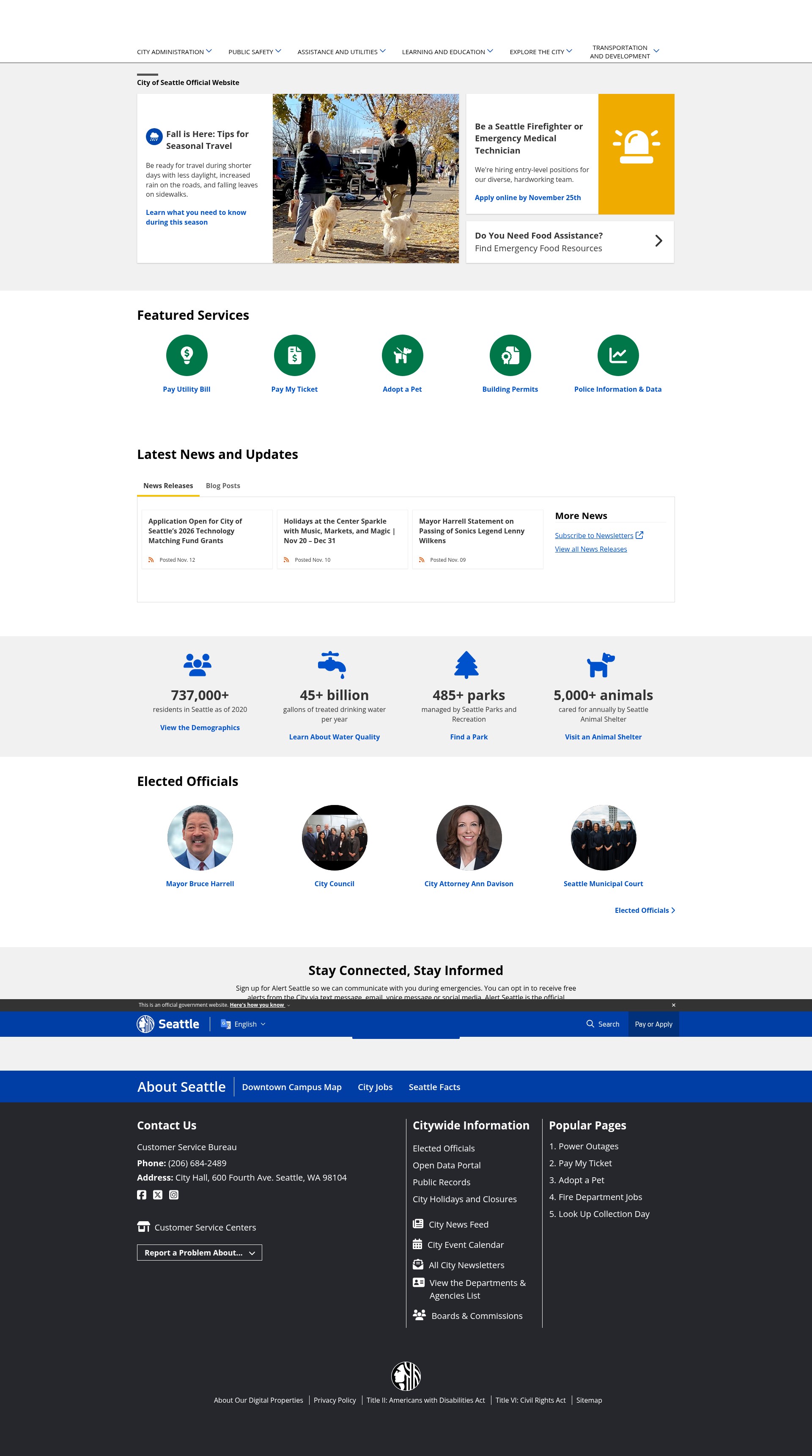 Screenshot of seattle.gov