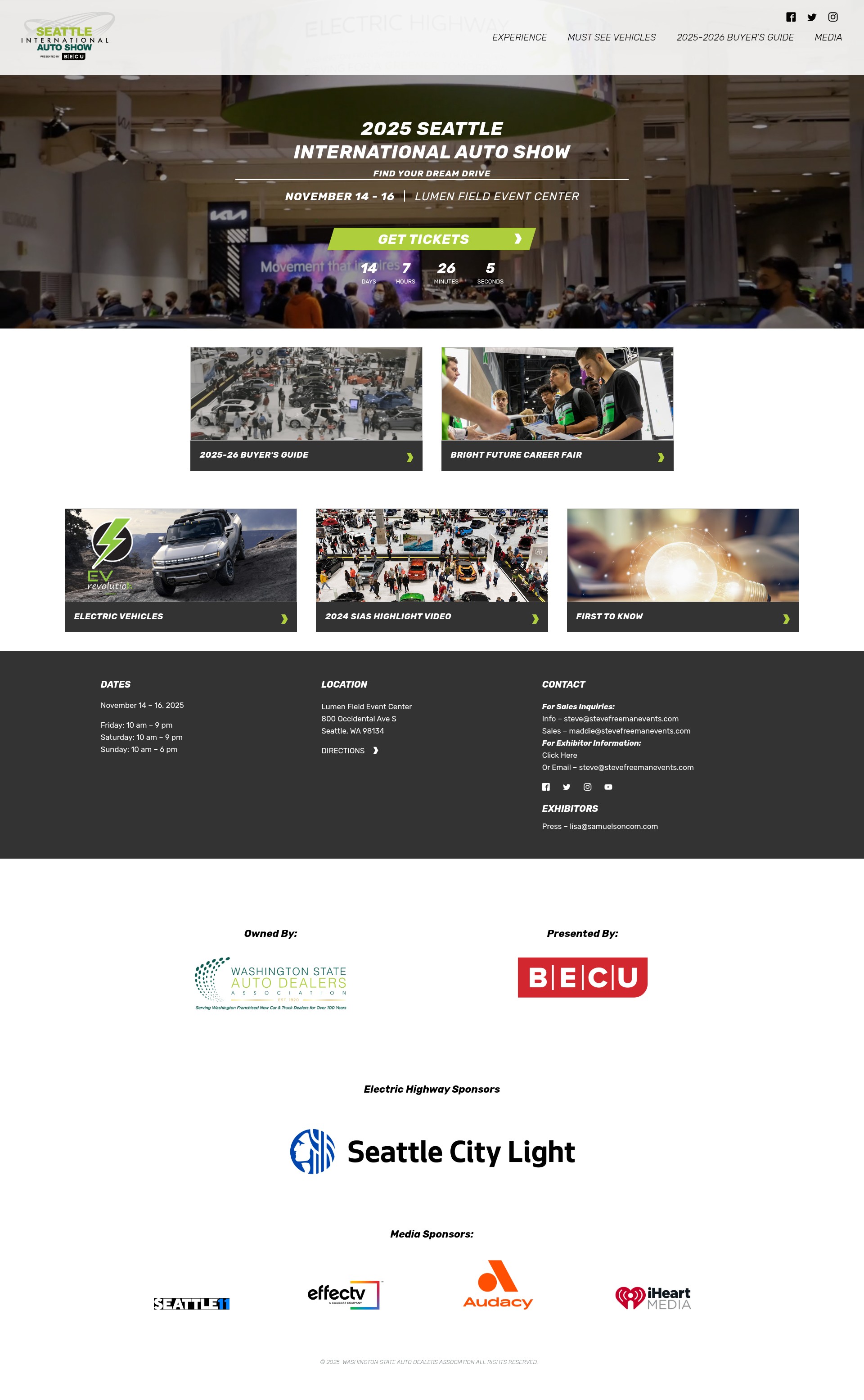 Screenshot of seattleautoshow.com