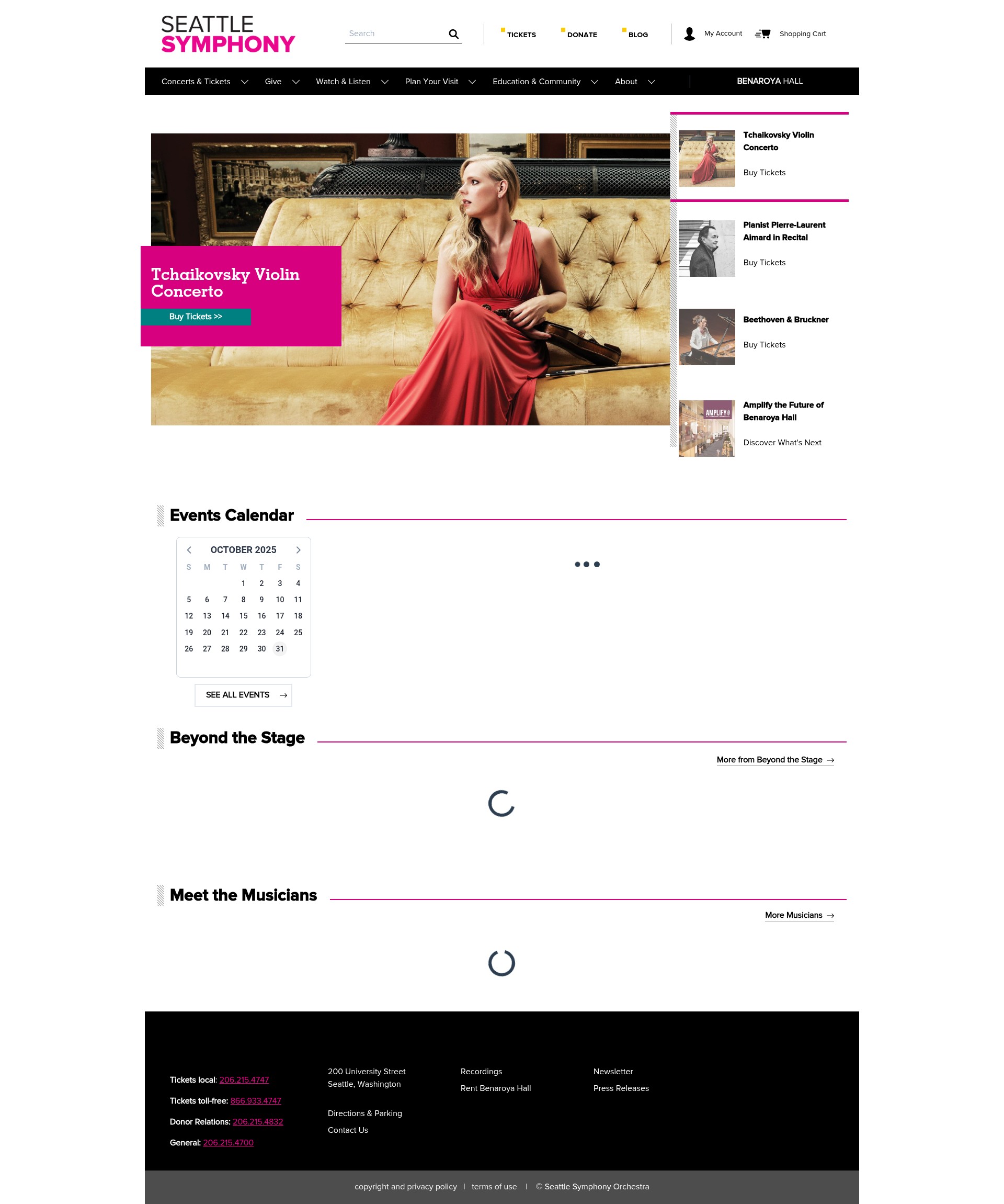 Screenshot of seattlesymphony.org