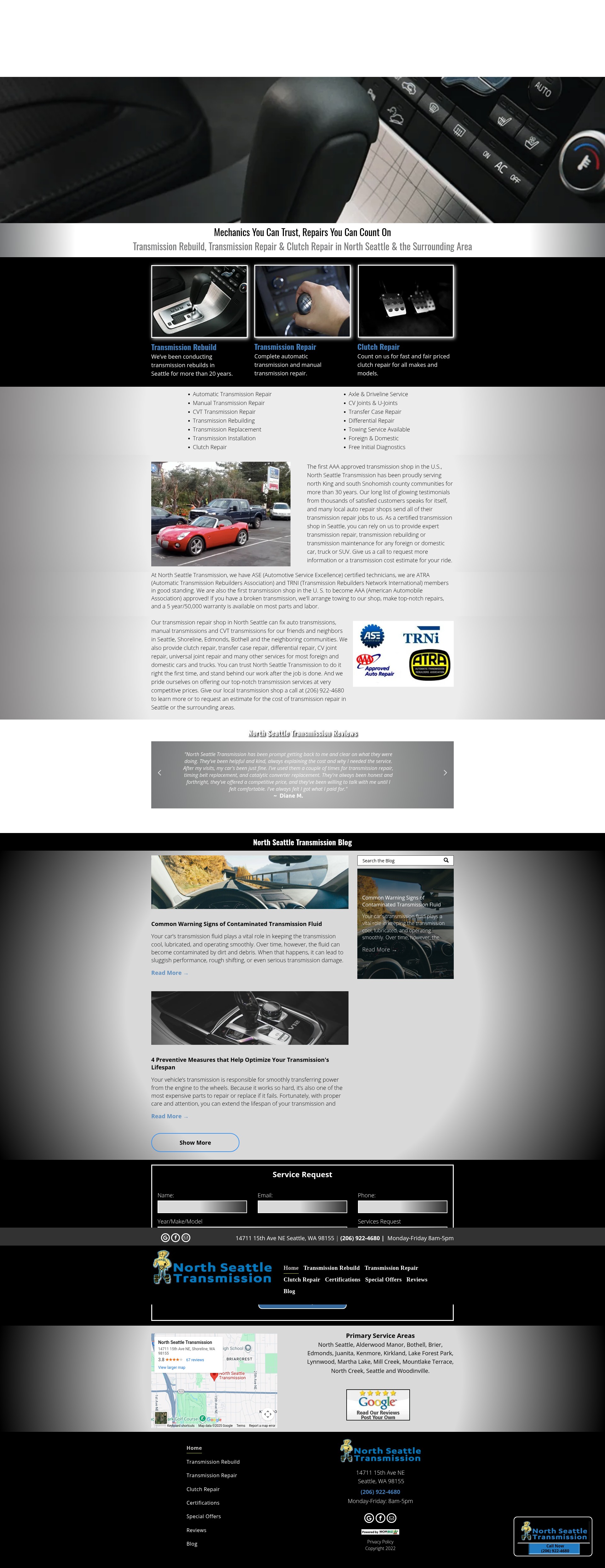 Screenshot of seattletransmissionshop.com