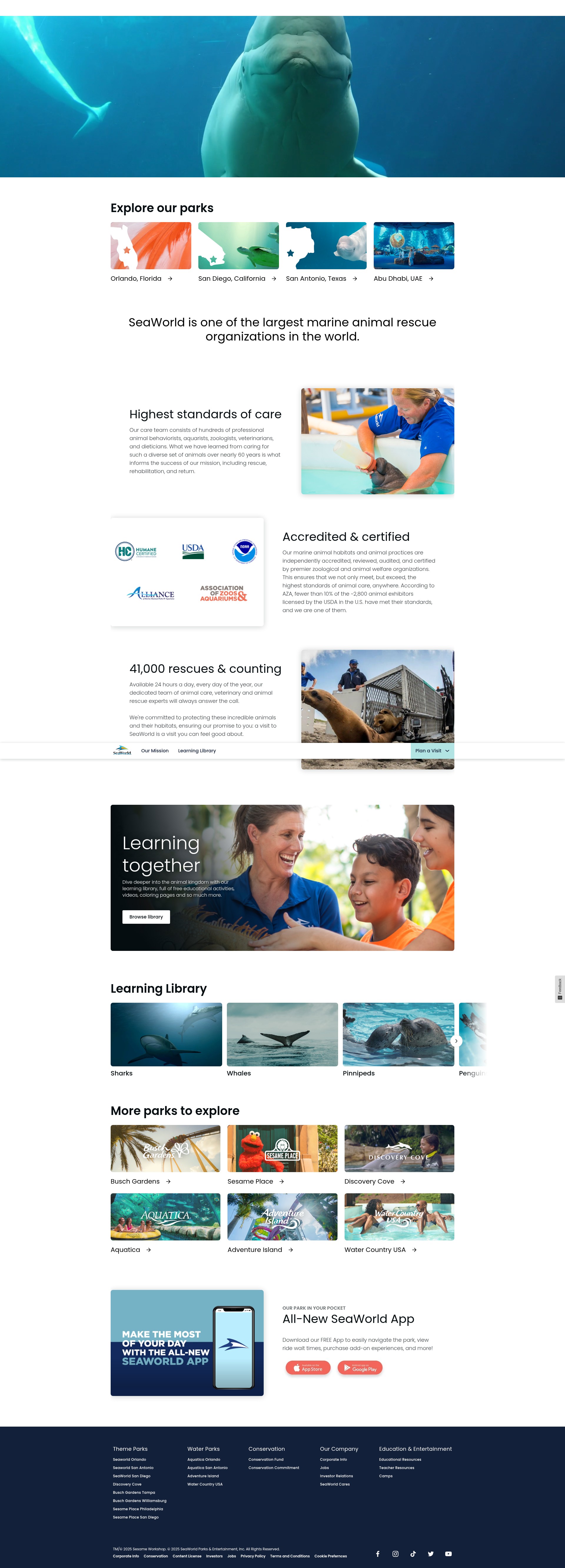 Screenshot of seaworld.com