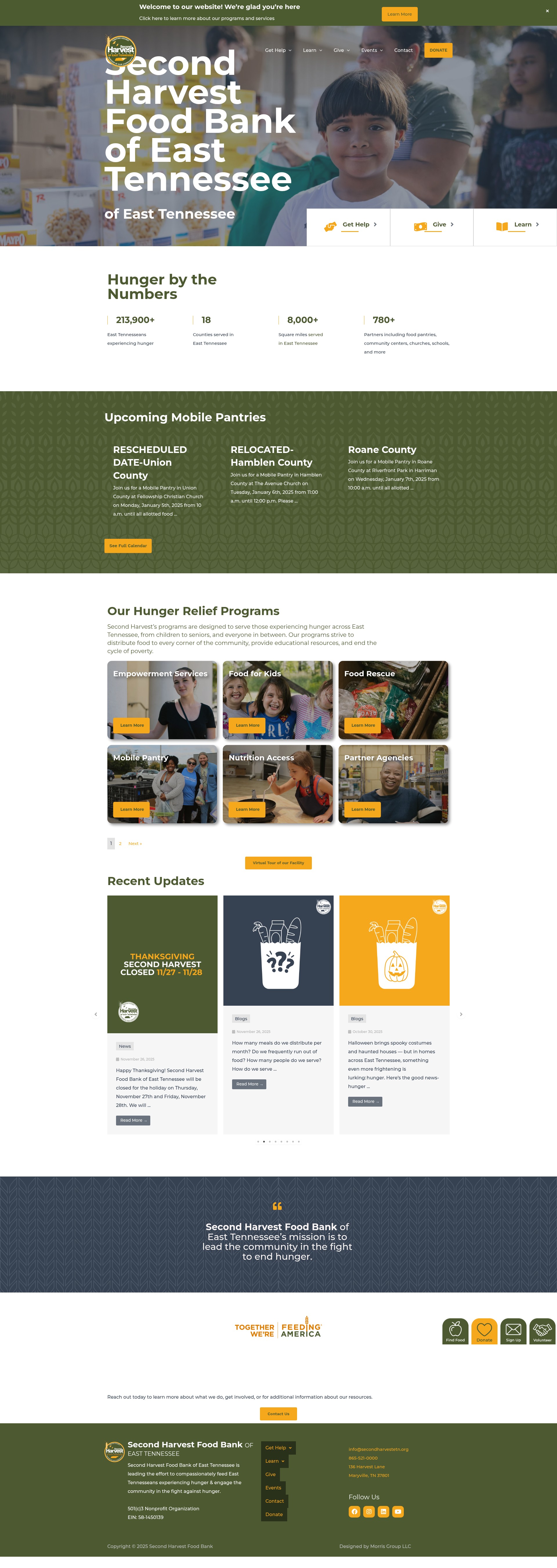 Screenshot of secondharvestetn.org