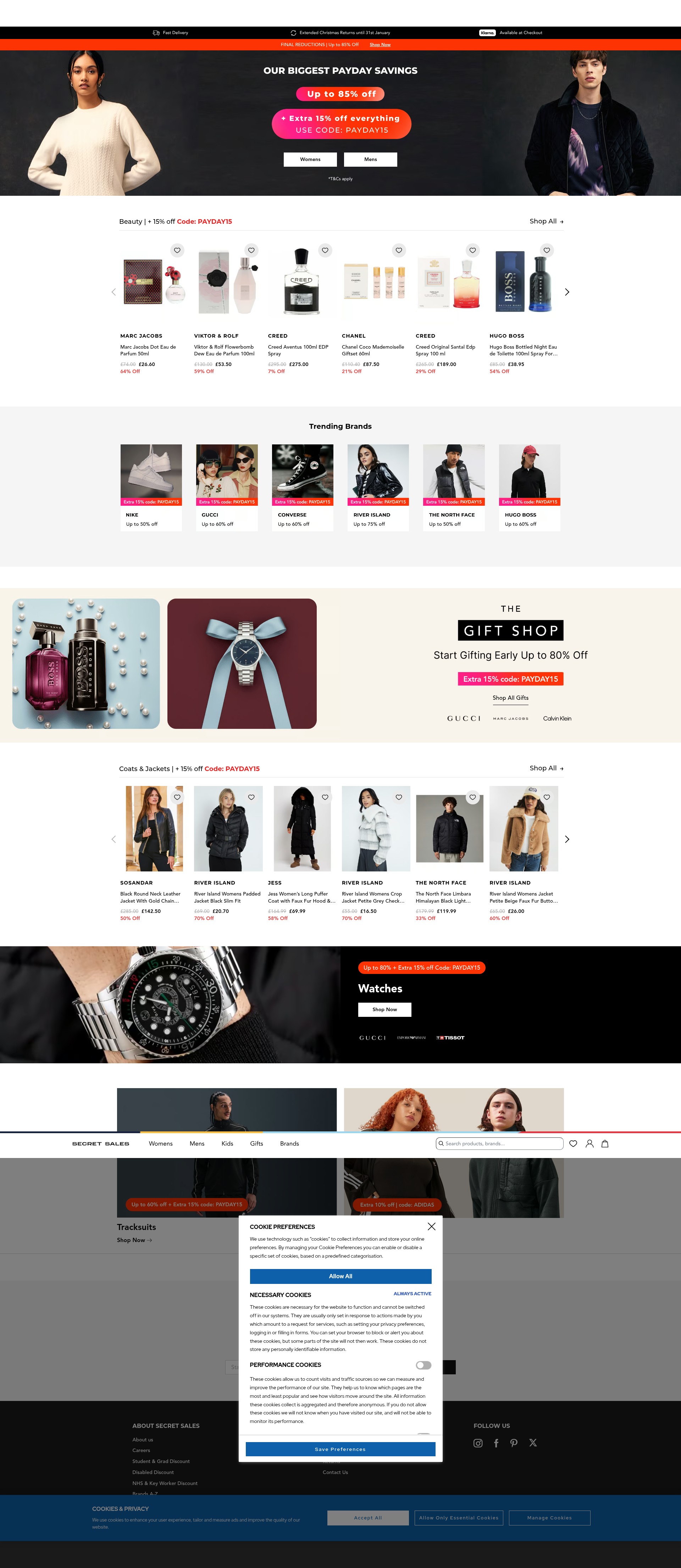 Screenshot of secretsales.com