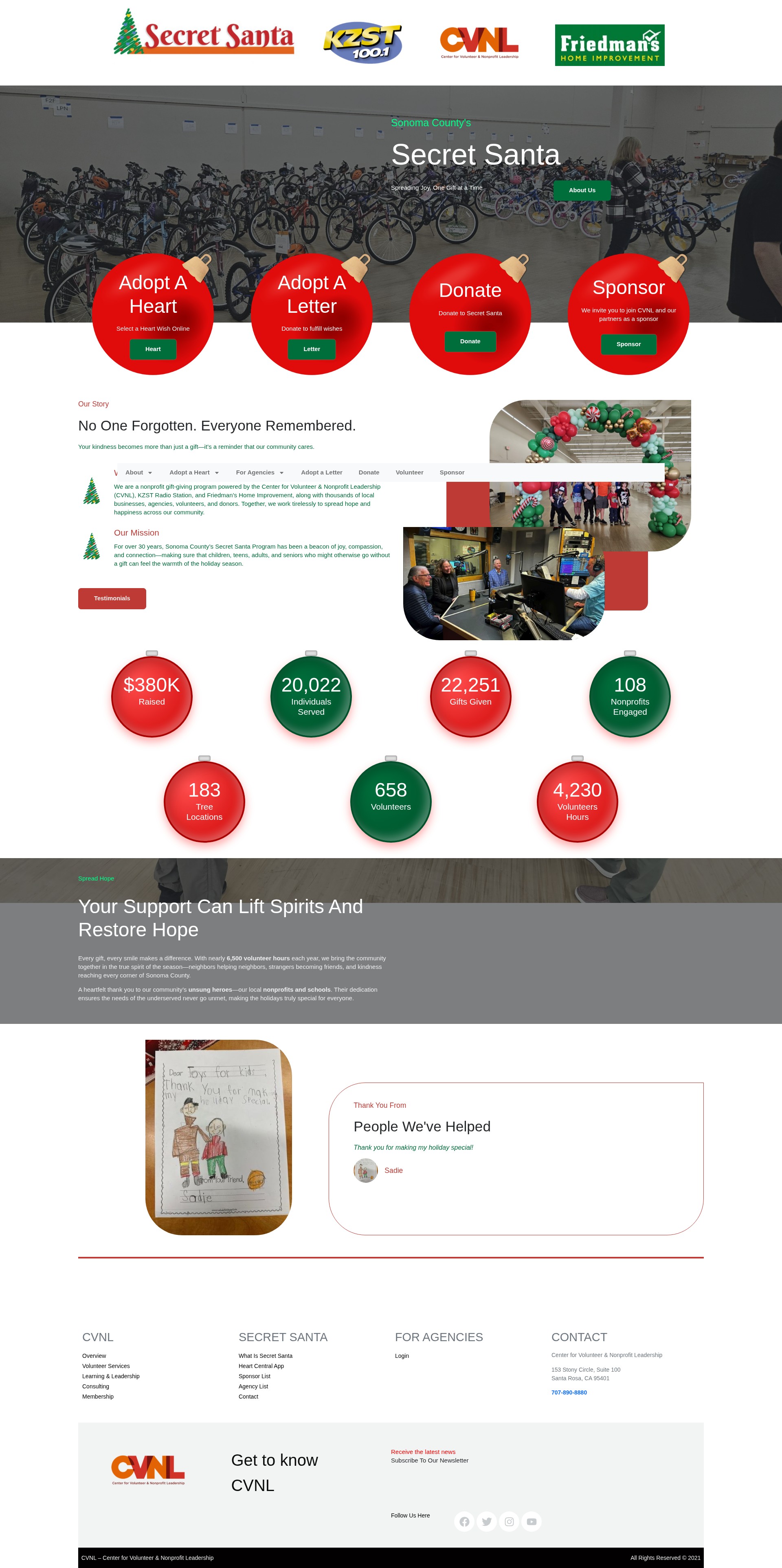 Screenshot of secretsantanow.org
