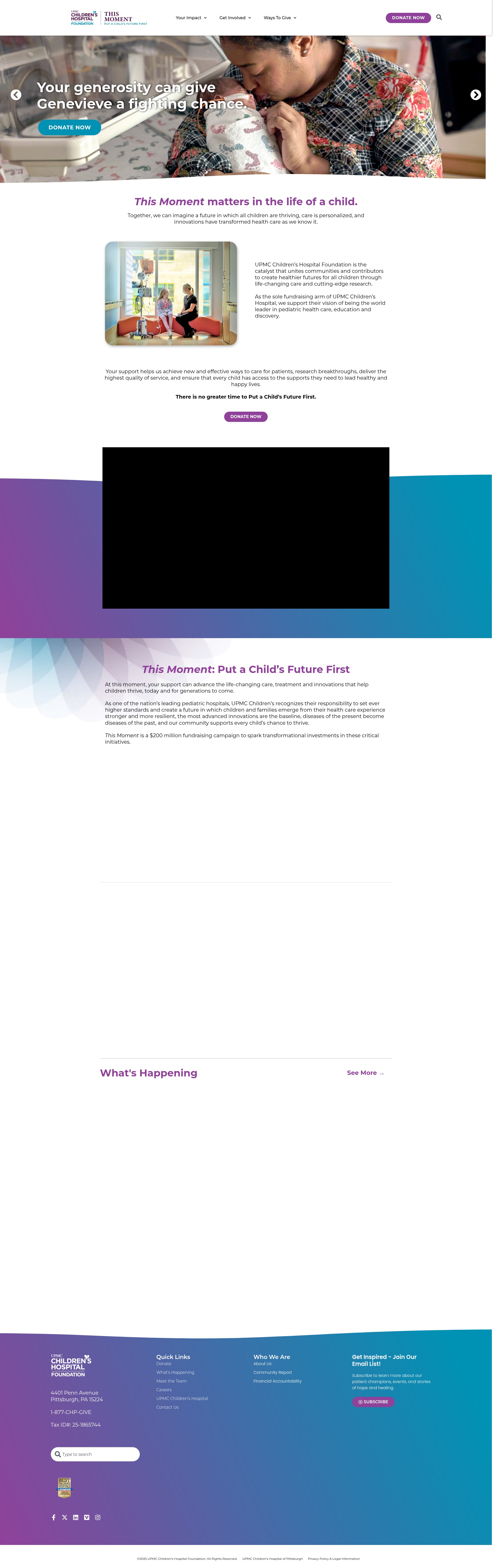 Screenshot of secure.givetochildrens.org