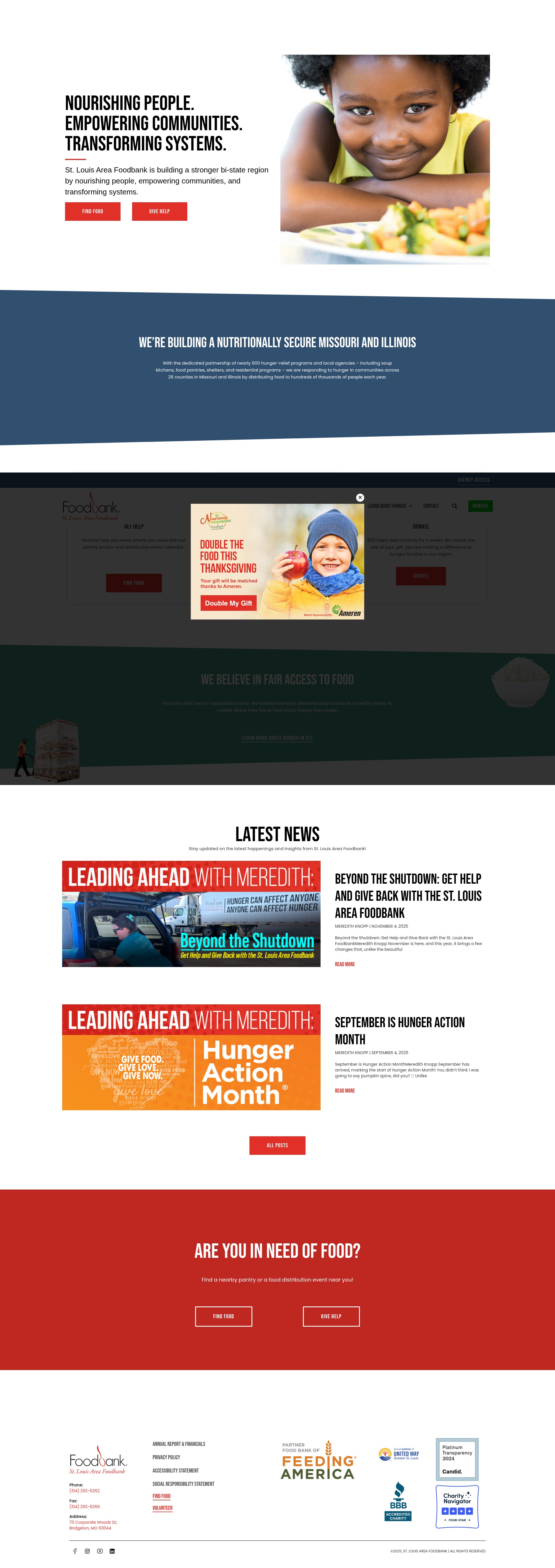 Screenshot of secure.stlfoodbank.org