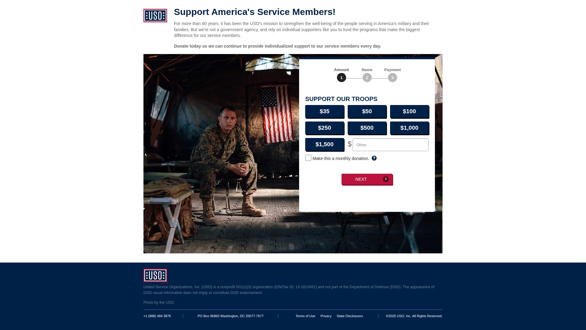 Screenshot of secure.uso.org