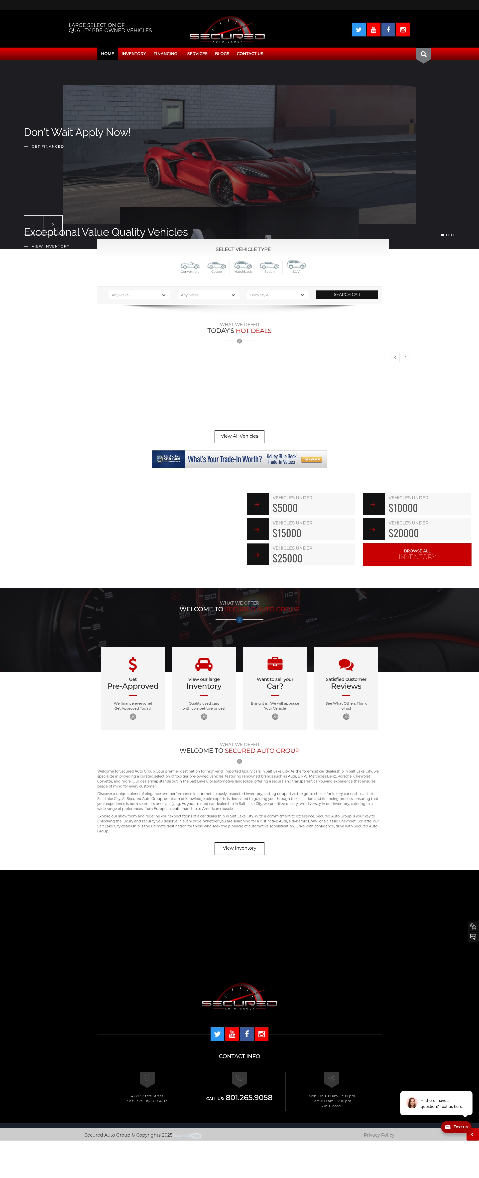 Screenshot of securedautogroup.com