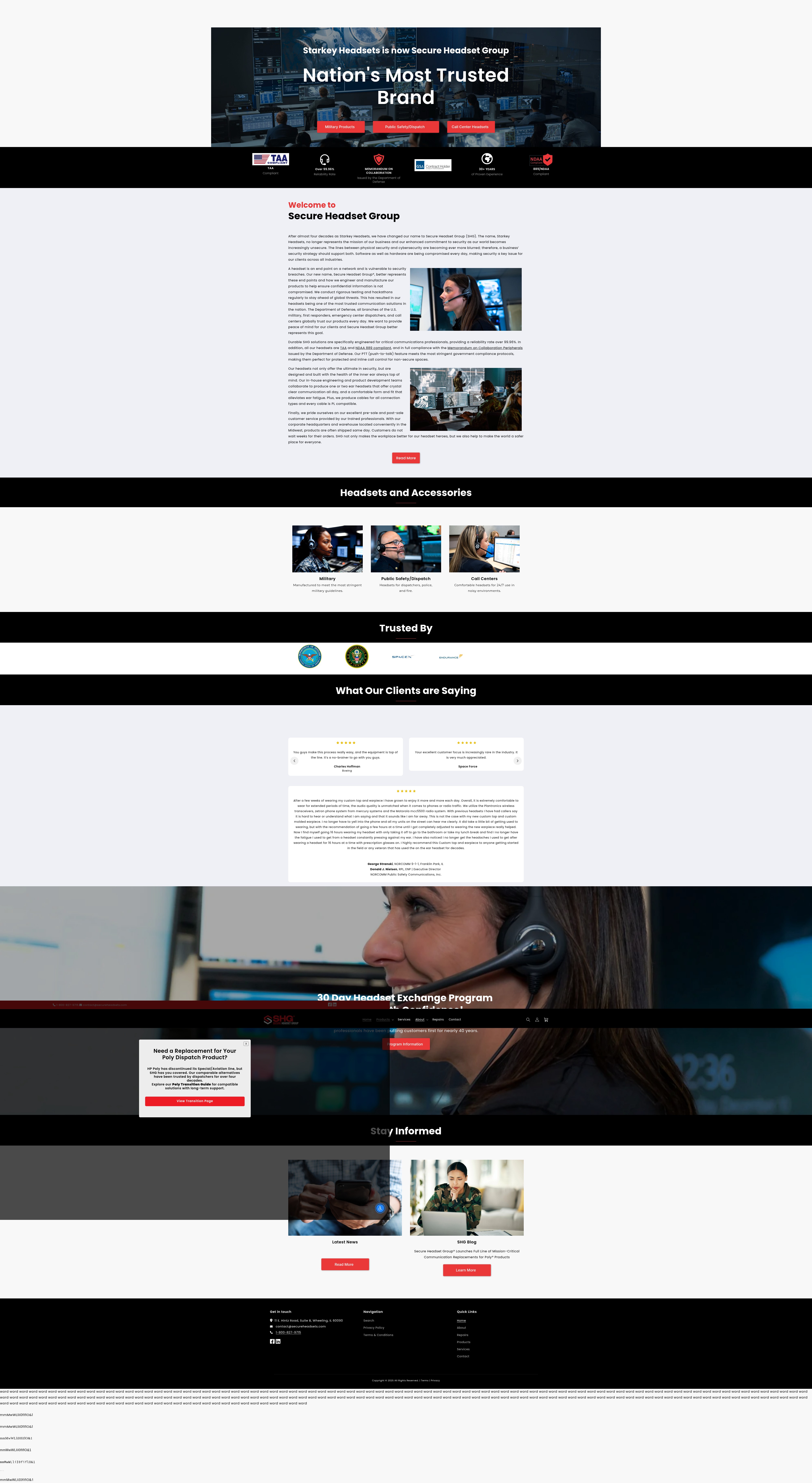 Screenshot of secureheadsets.com