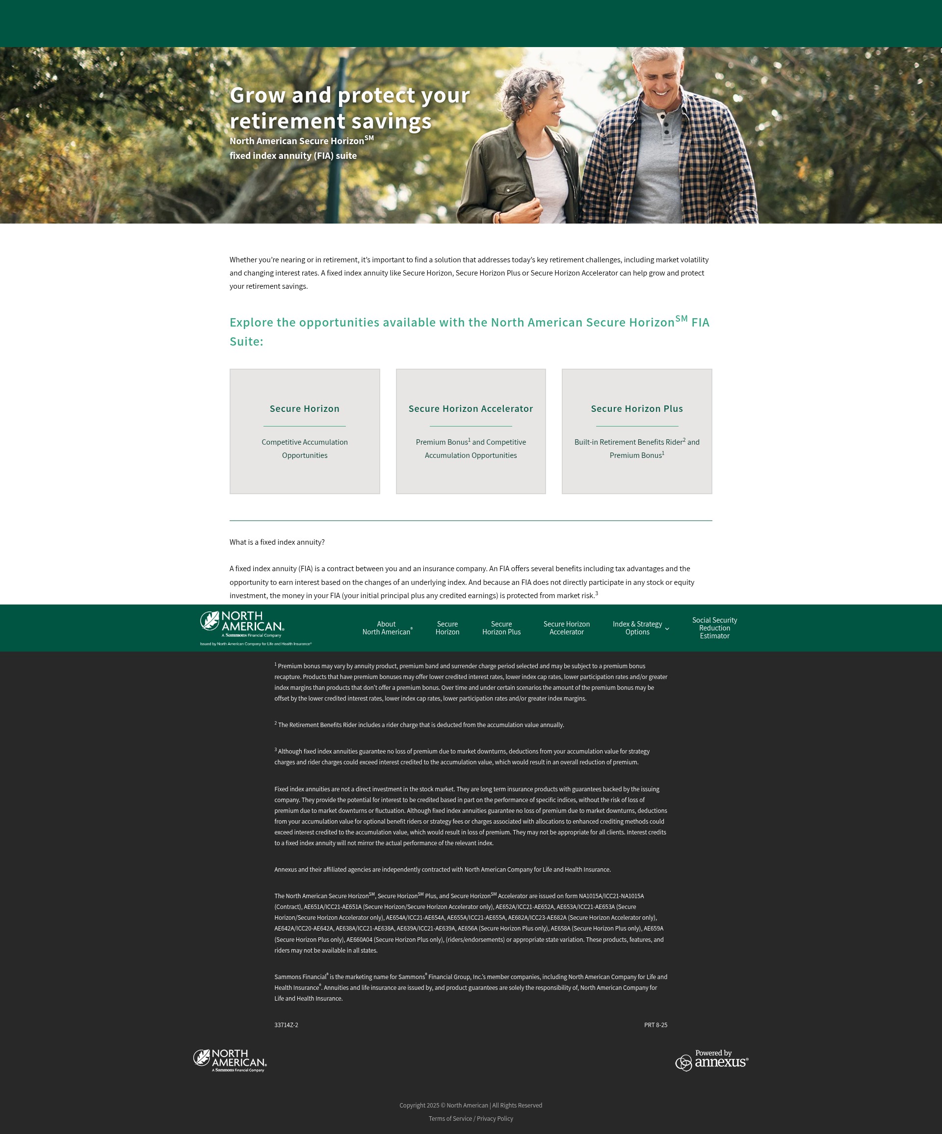 Screenshot of securehorizonannuity.com