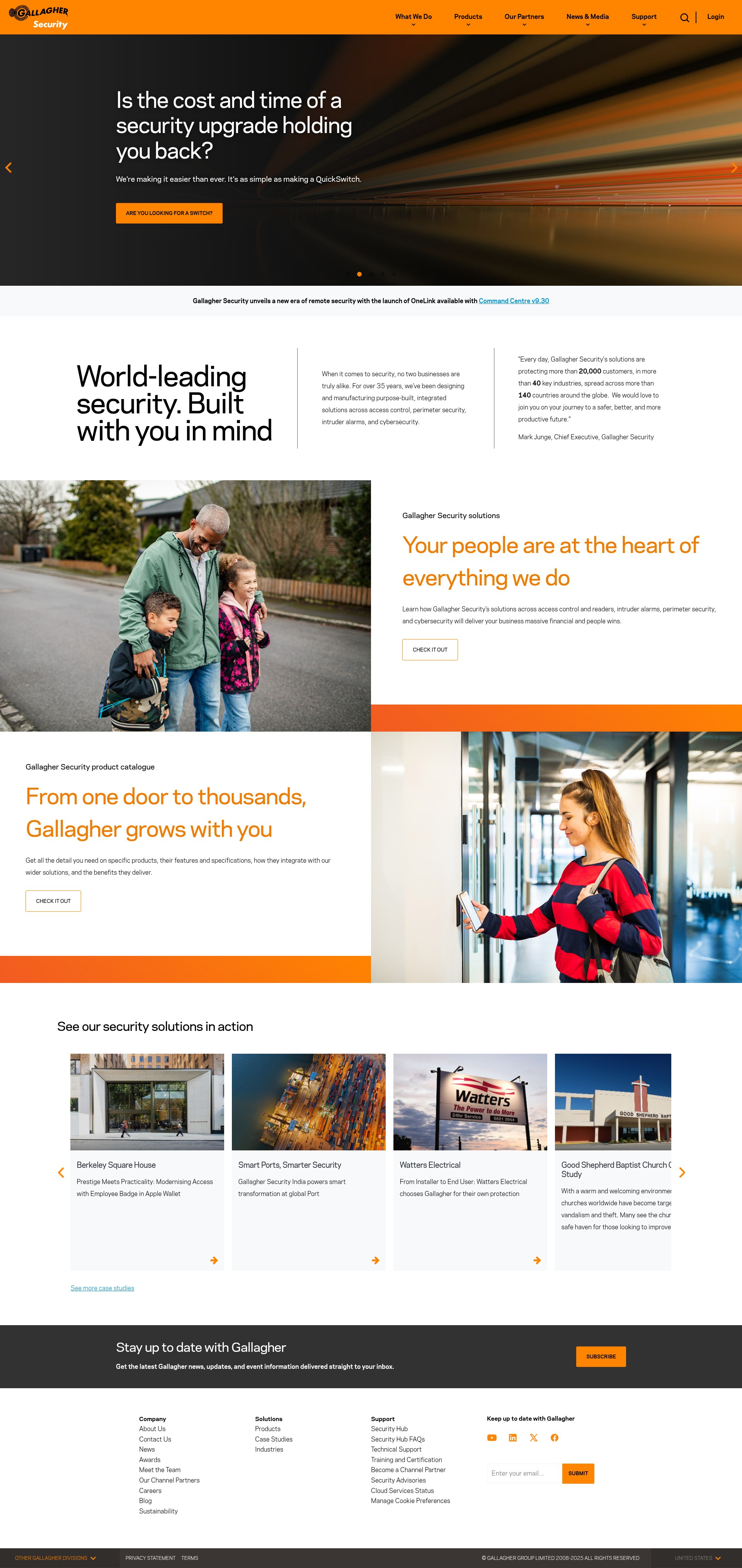 Screenshot of security.gallagher.com