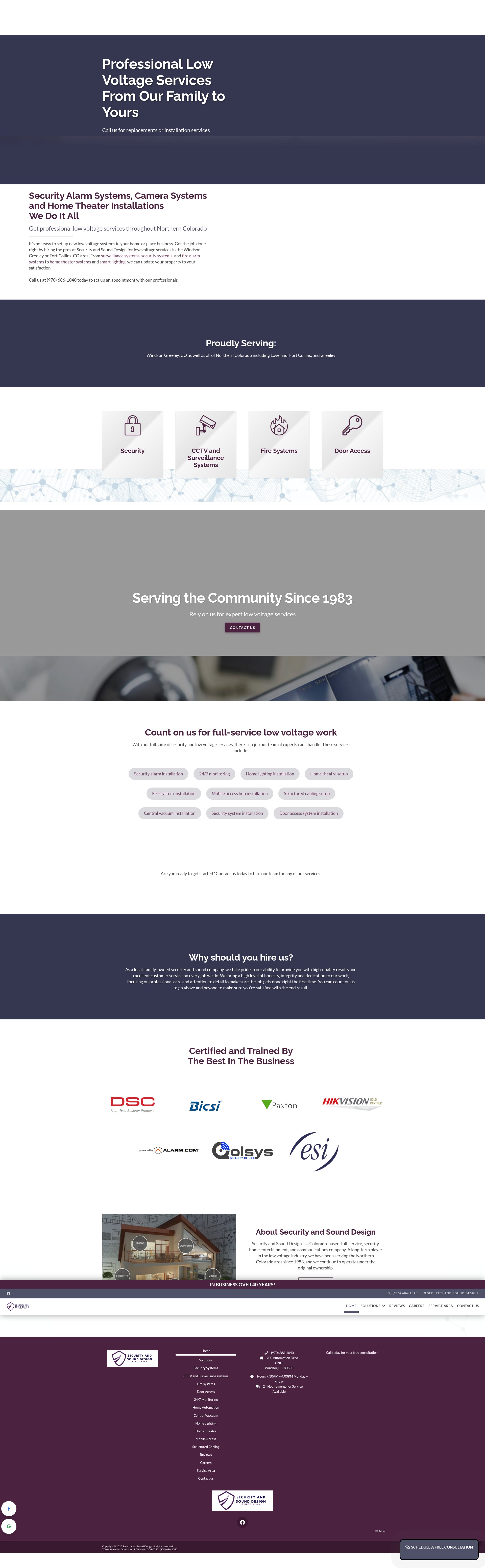 Screenshot of securityandsound.com