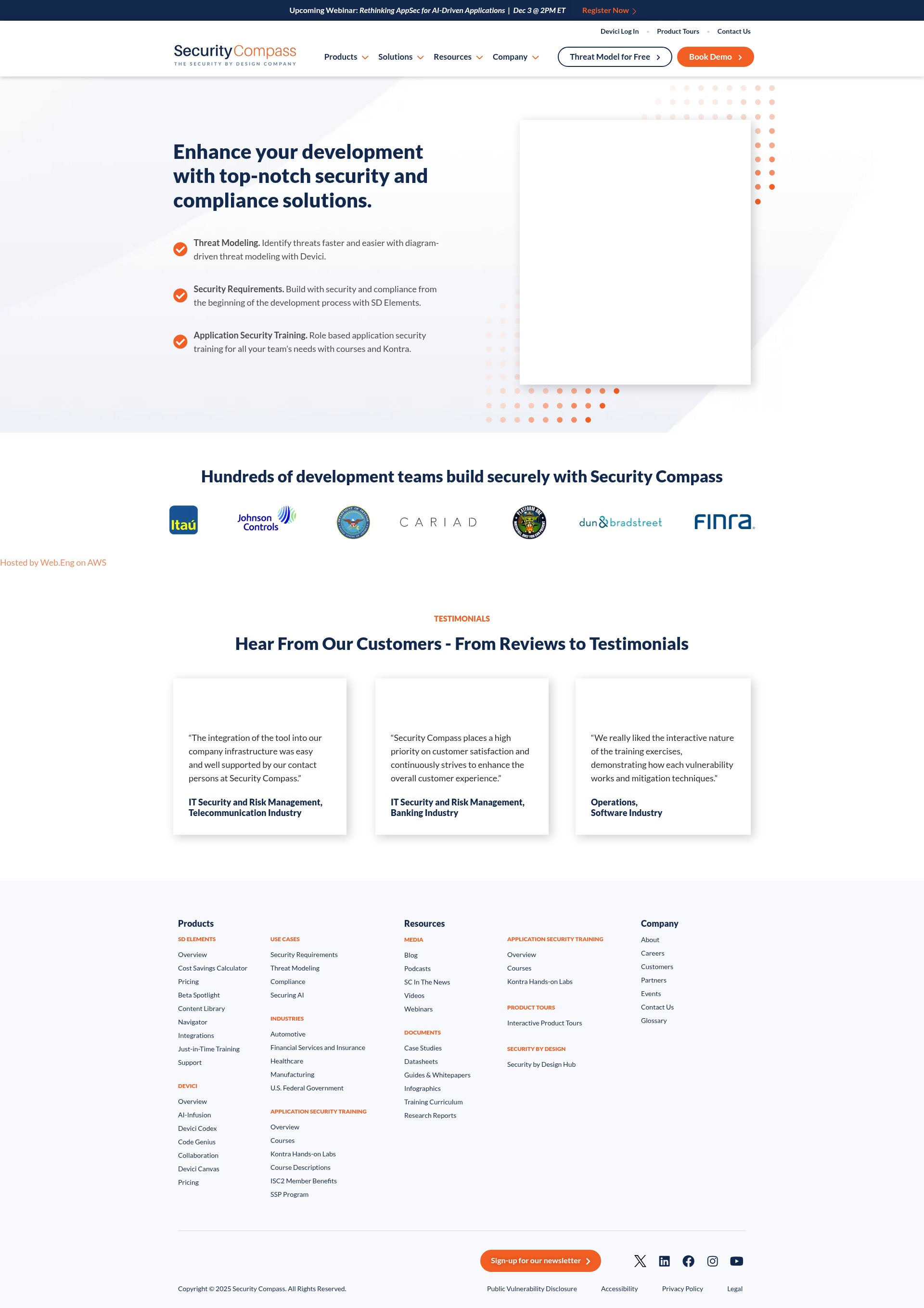Screenshot of securitycompass.com