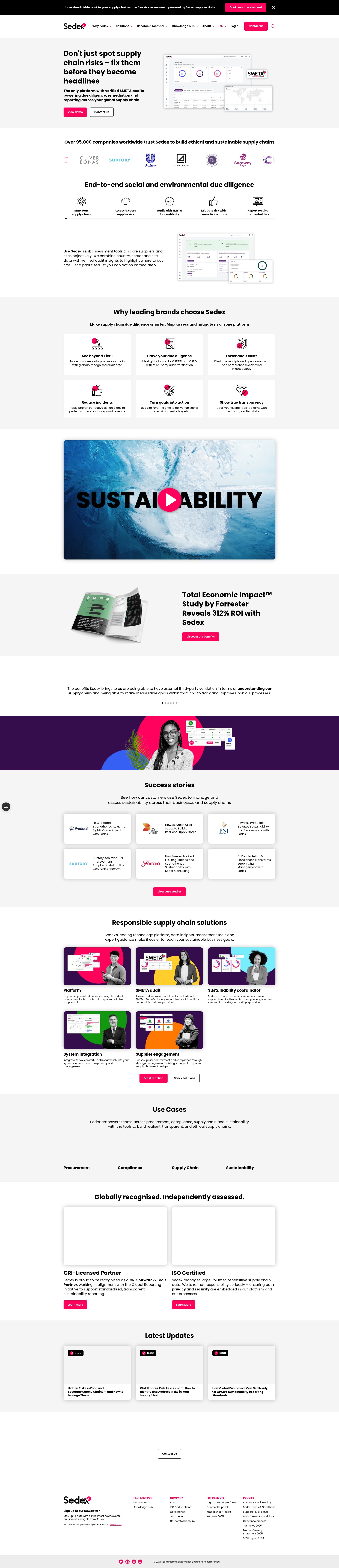 Screenshot of sedex.com