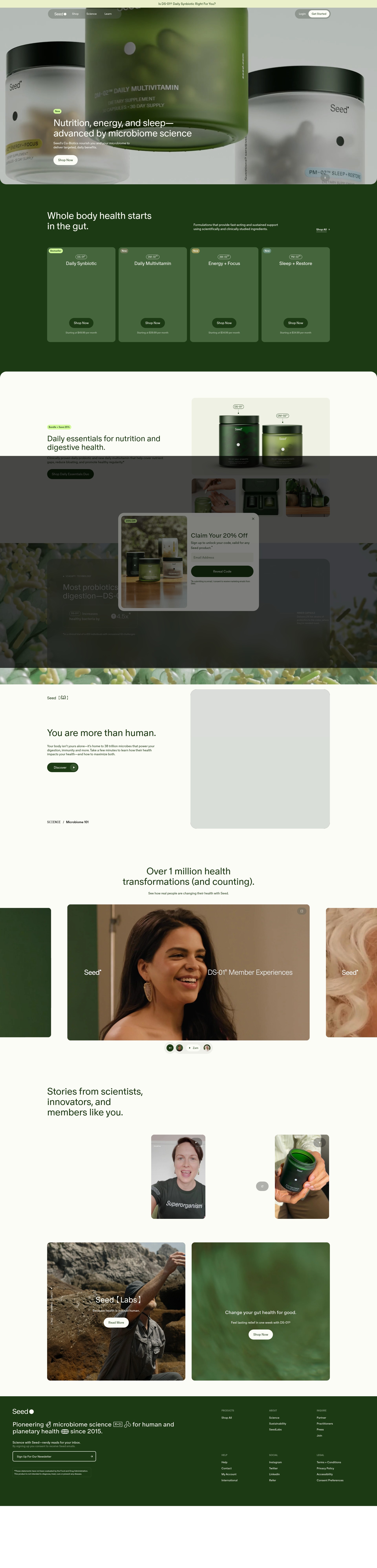 Screenshot of seed.com