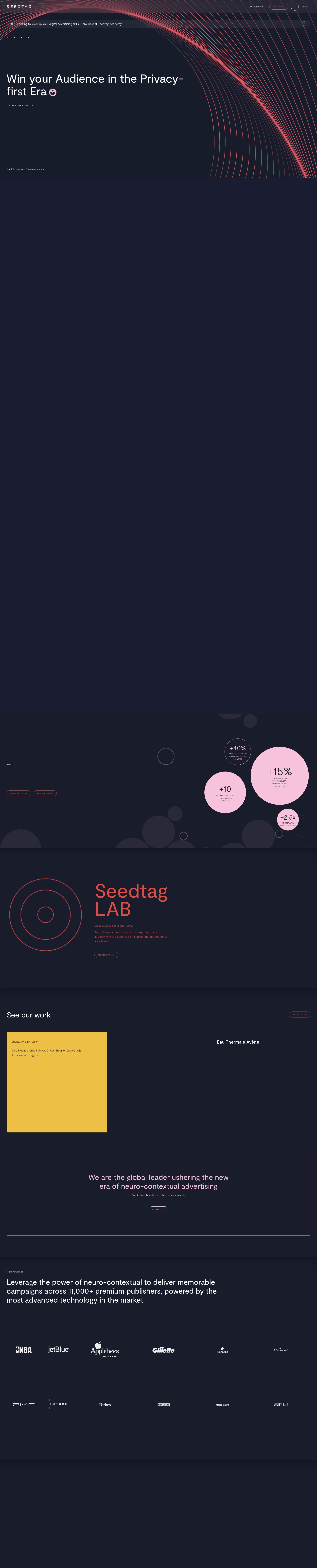 Screenshot of seedtag.com