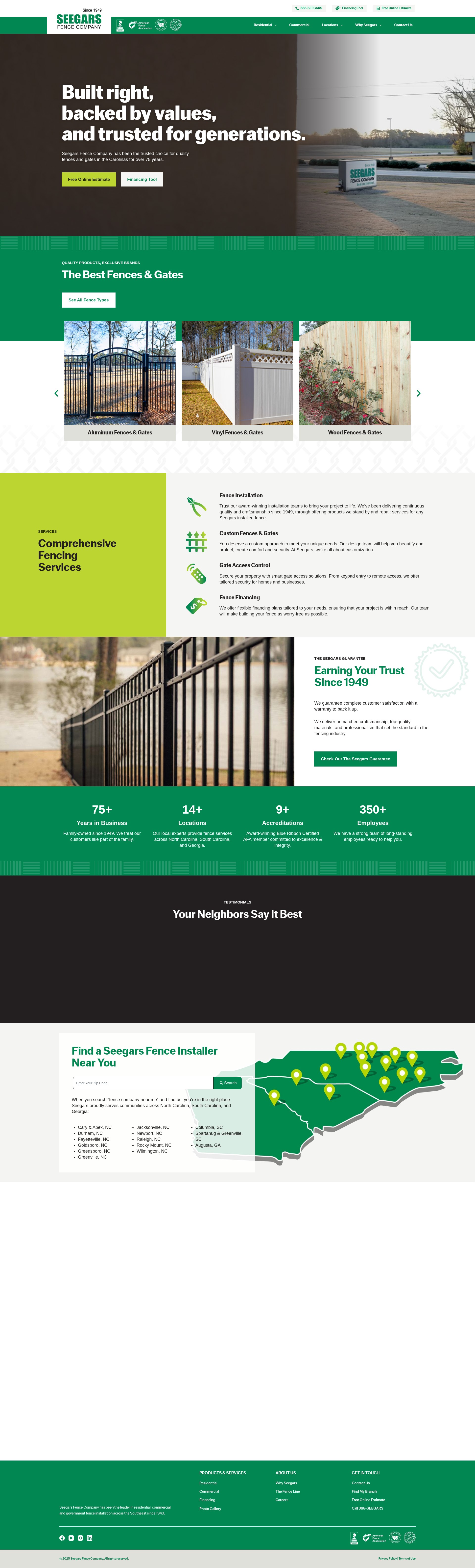 Screenshot of seegarsfence.com